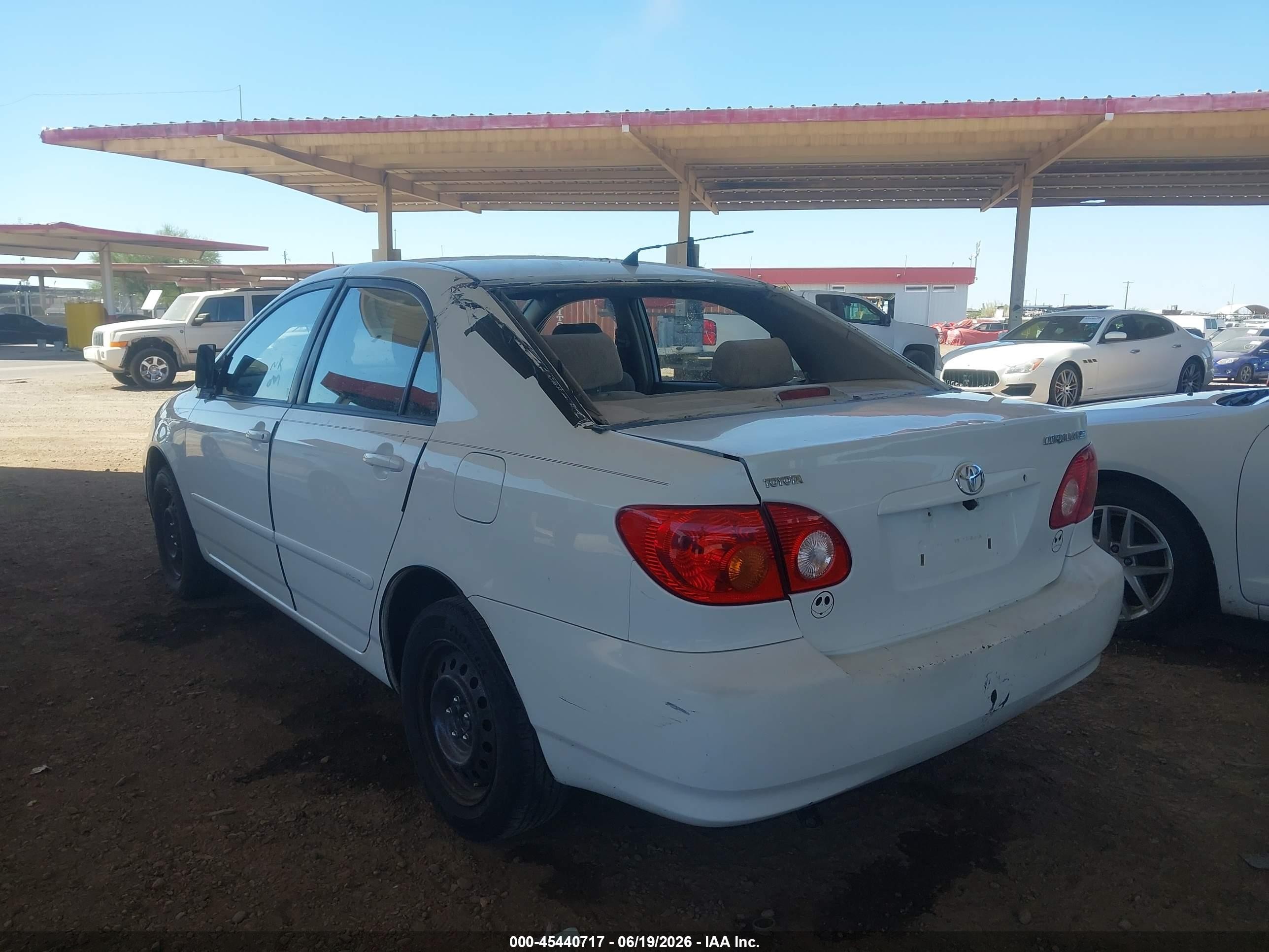 2003 Toyota Corolla Le White vin: JTDBR32E830051243