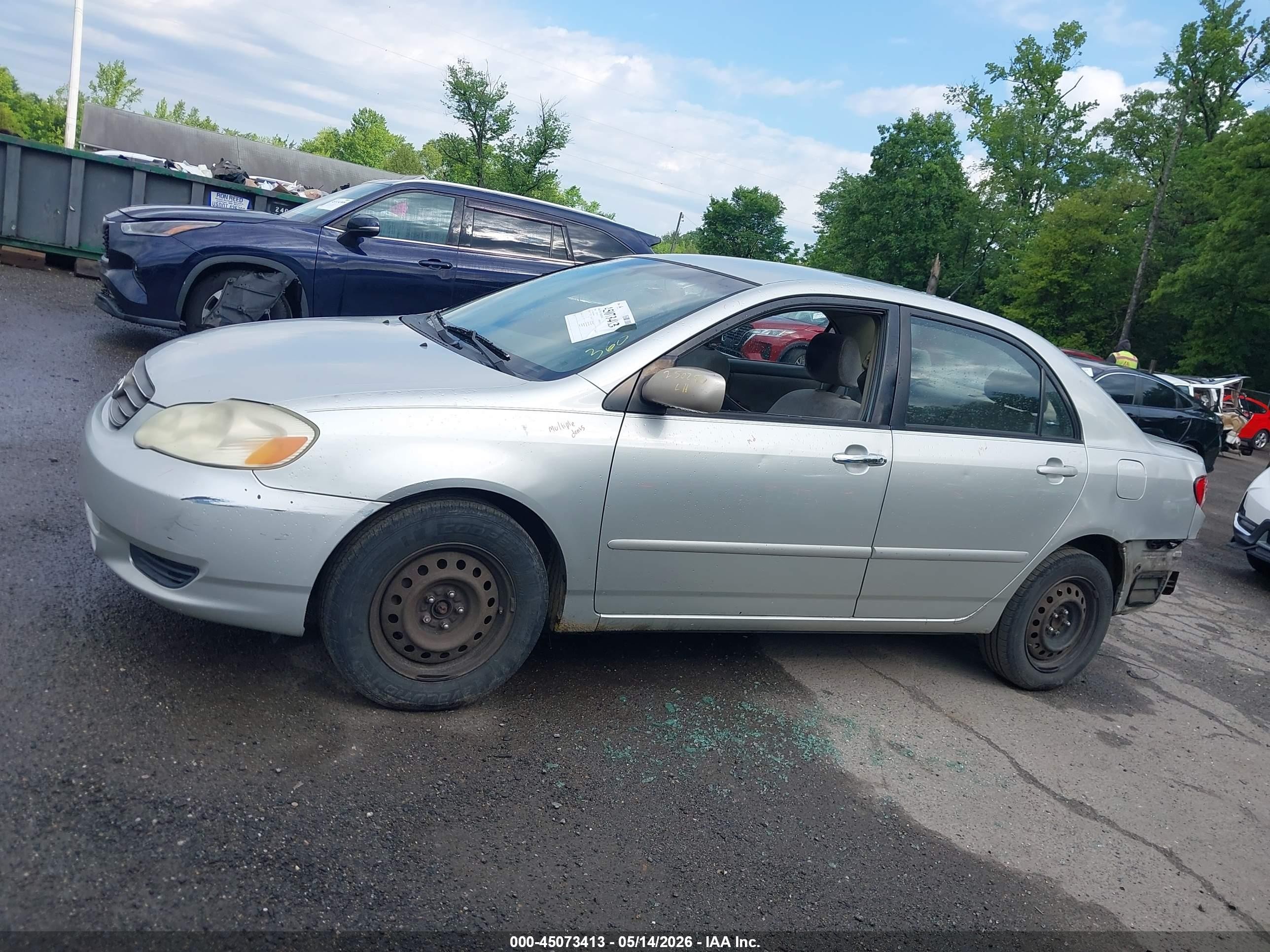 2003 Toyota Corolla Le Silver vin: JTDBR32E832002869