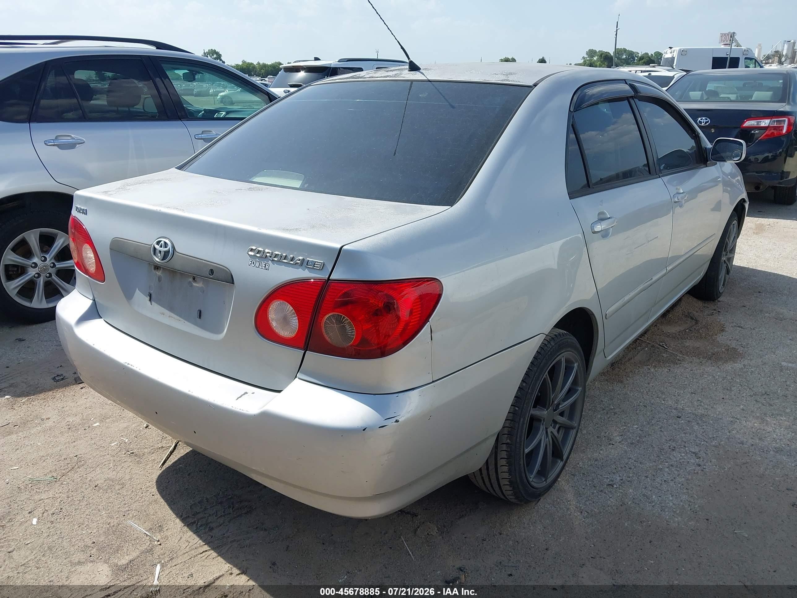 2006 Toyota Corolla Le Серебряный vin: JTDBR32E860061422