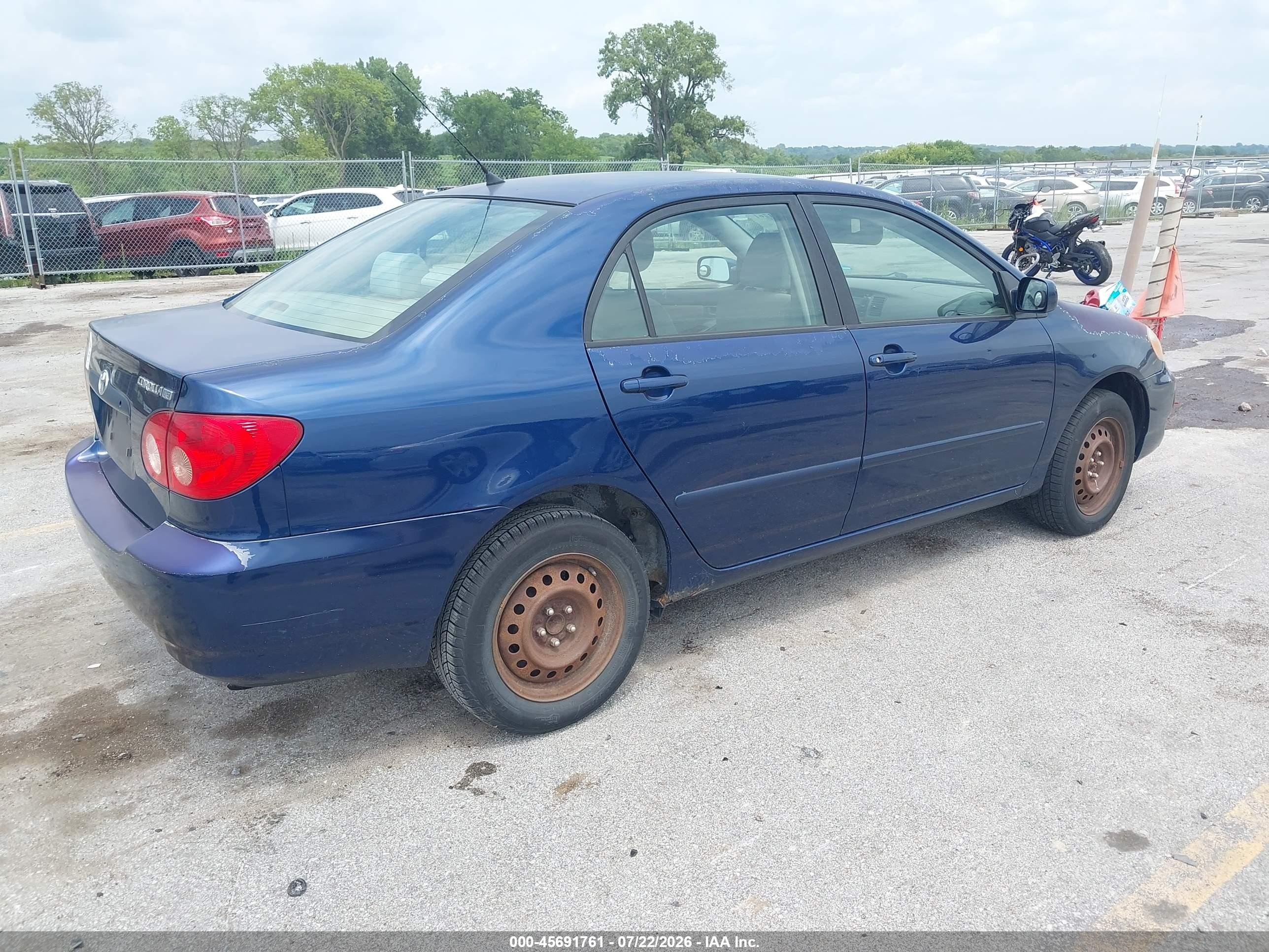 2006 Toyota Corolla Le Синий vin: JTDBR32E860085249