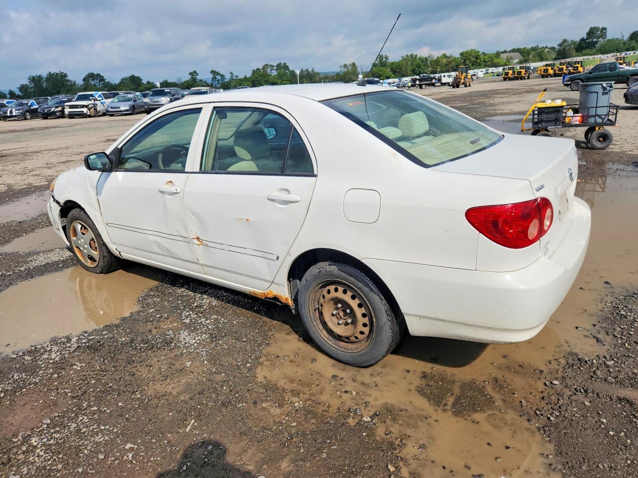 2006 Toyota Corolla Ce White vin: JTDBR32E860091486