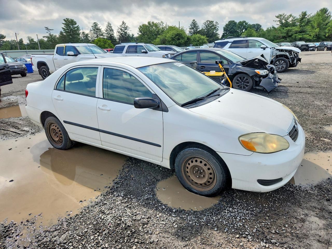 2006 Toyota Corolla Ce White vin: JTDBR32E860091486
