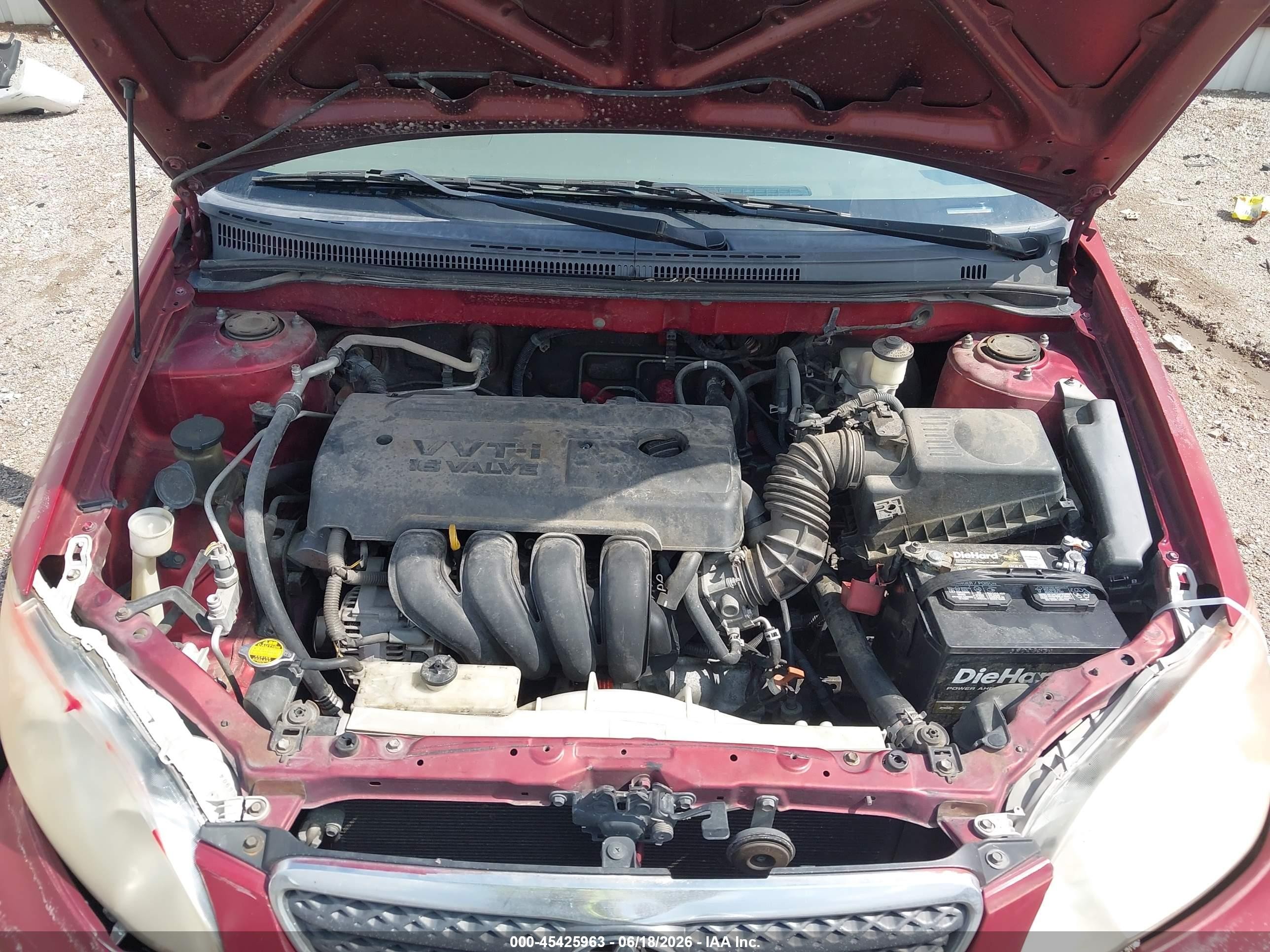 2007 Toyota Corolla Le Red vin: JTDBR32E870136704