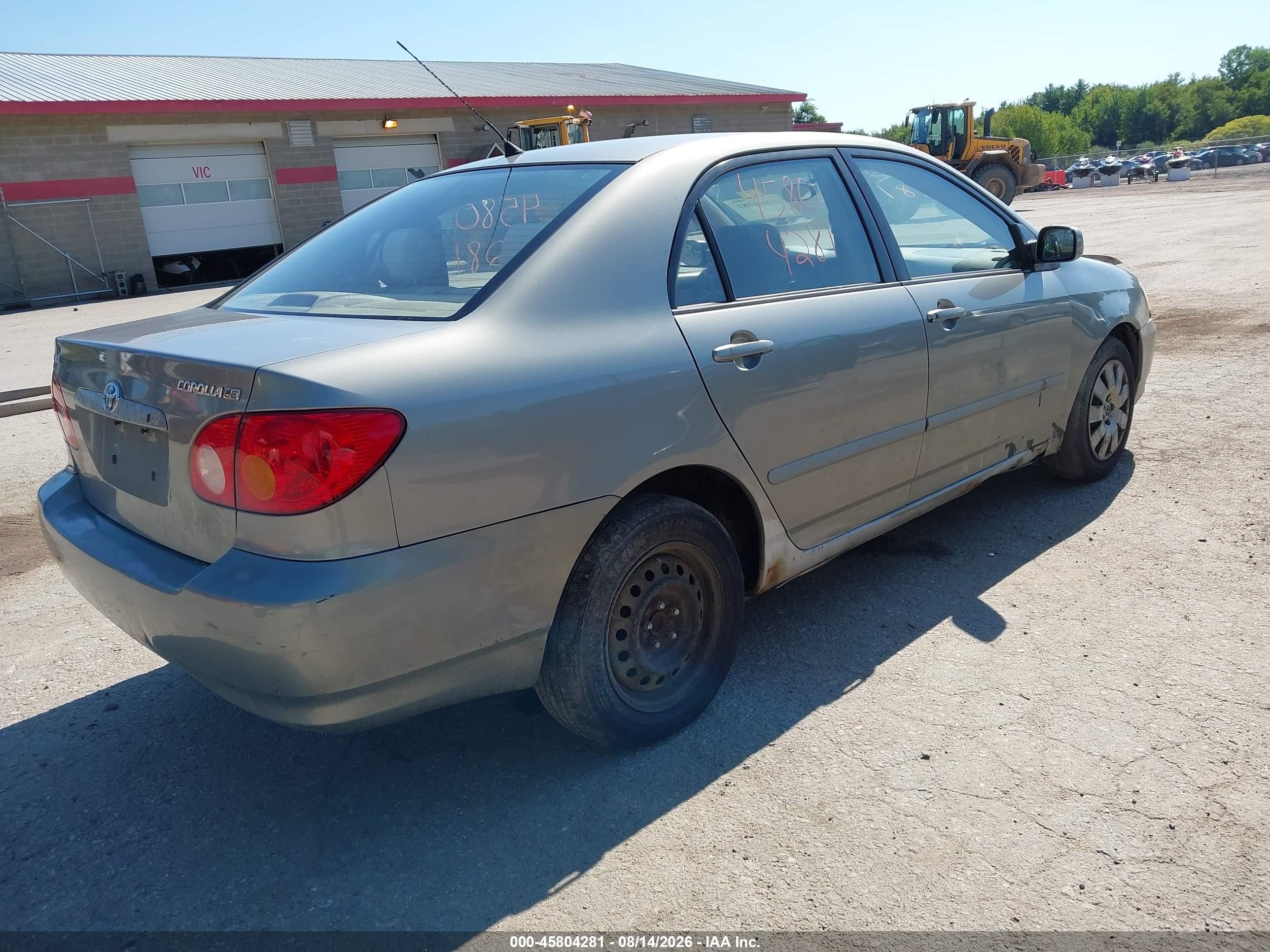 2004 Toyota Corolla Le Серый vin: JTDBR32E942021979