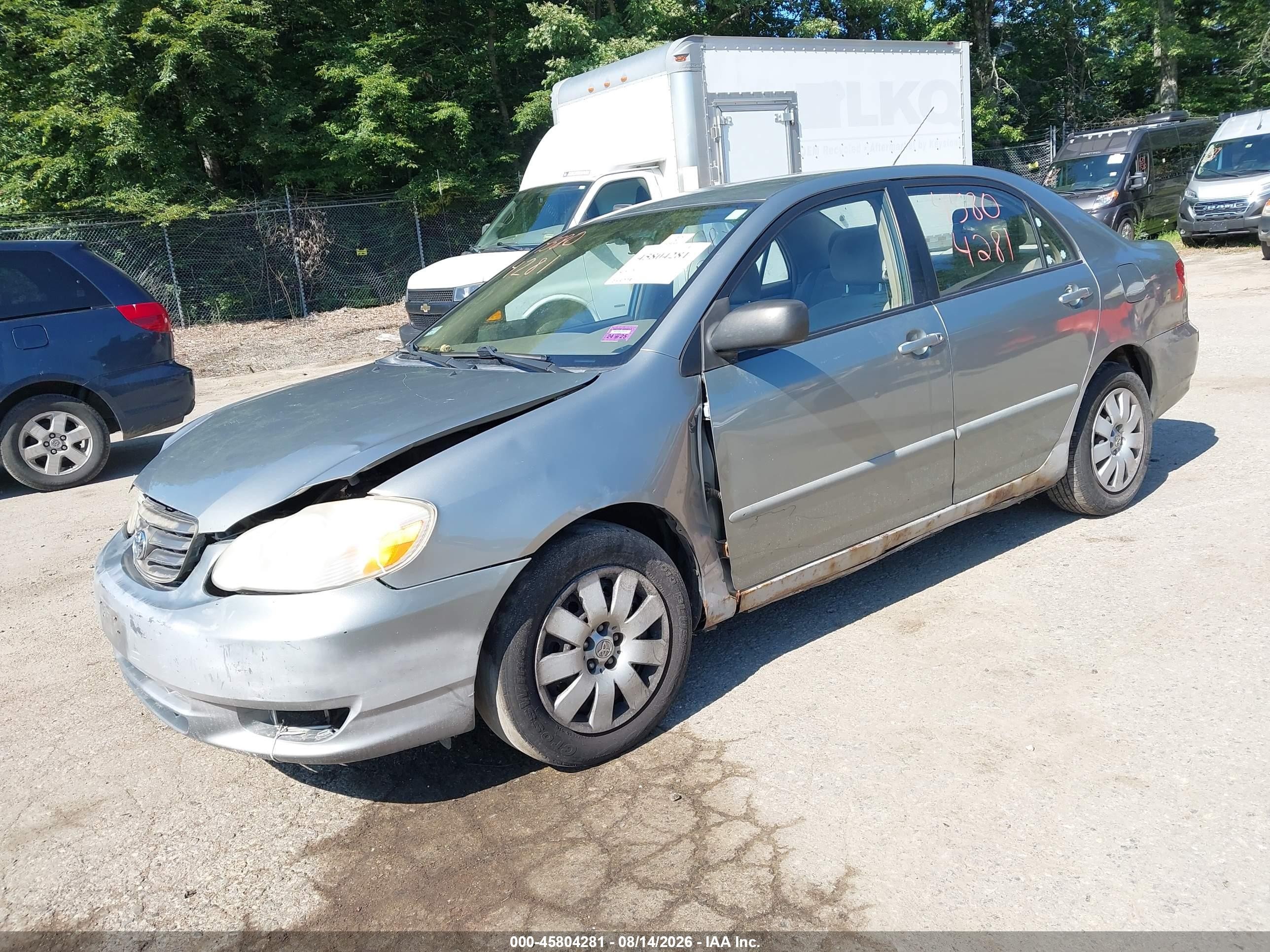 2004 Toyota Corolla Le Серый vin: JTDBR32E942021979