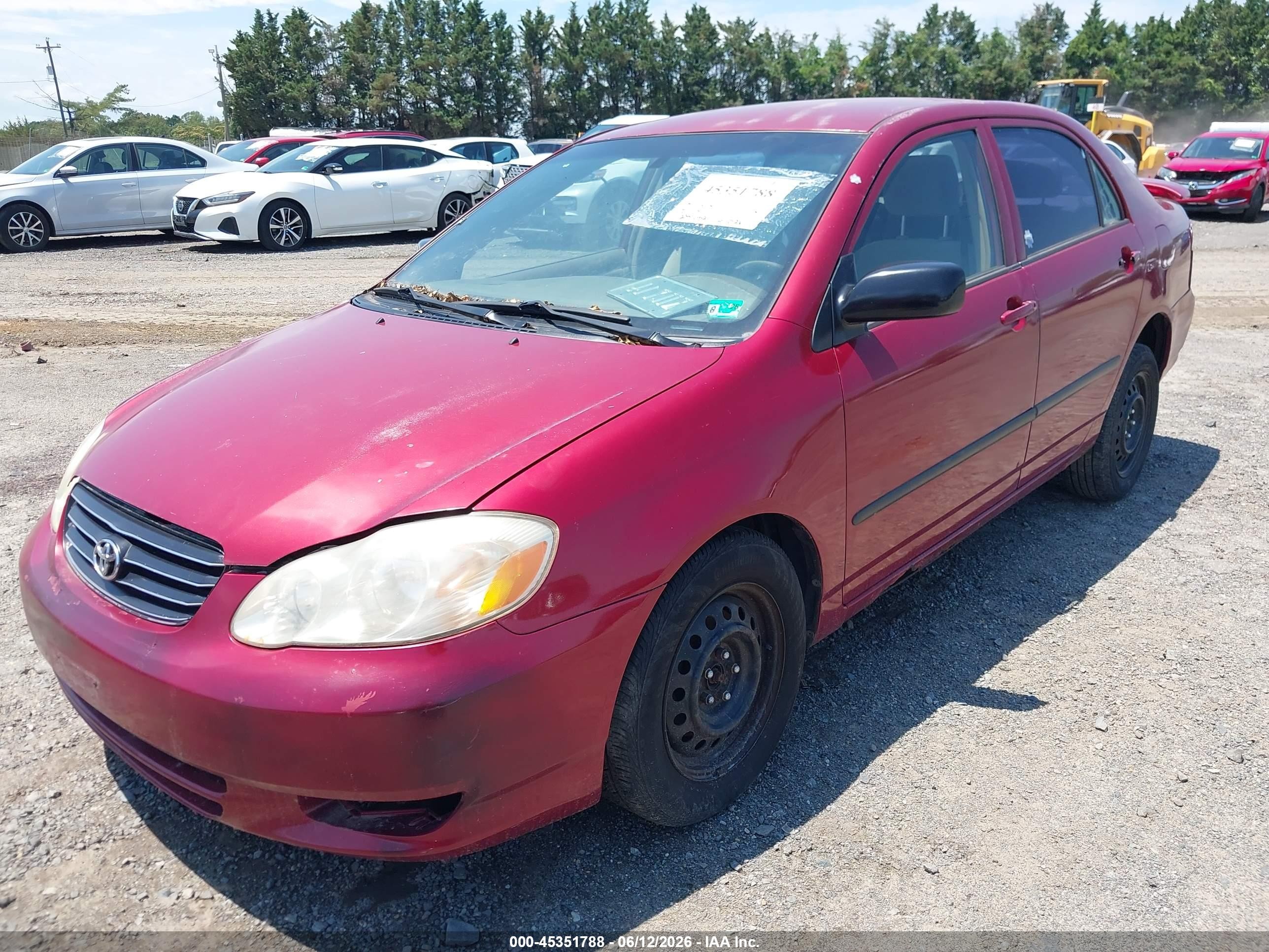 2004 Toyota Corolla Ce Burgundy vin: JTDBR32E942031458