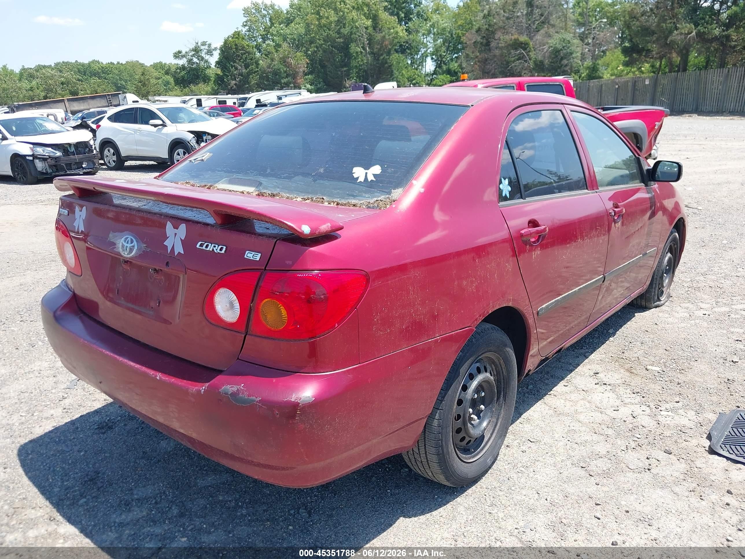 2004 Toyota Corolla Ce Burgundy vin: JTDBR32E942031458