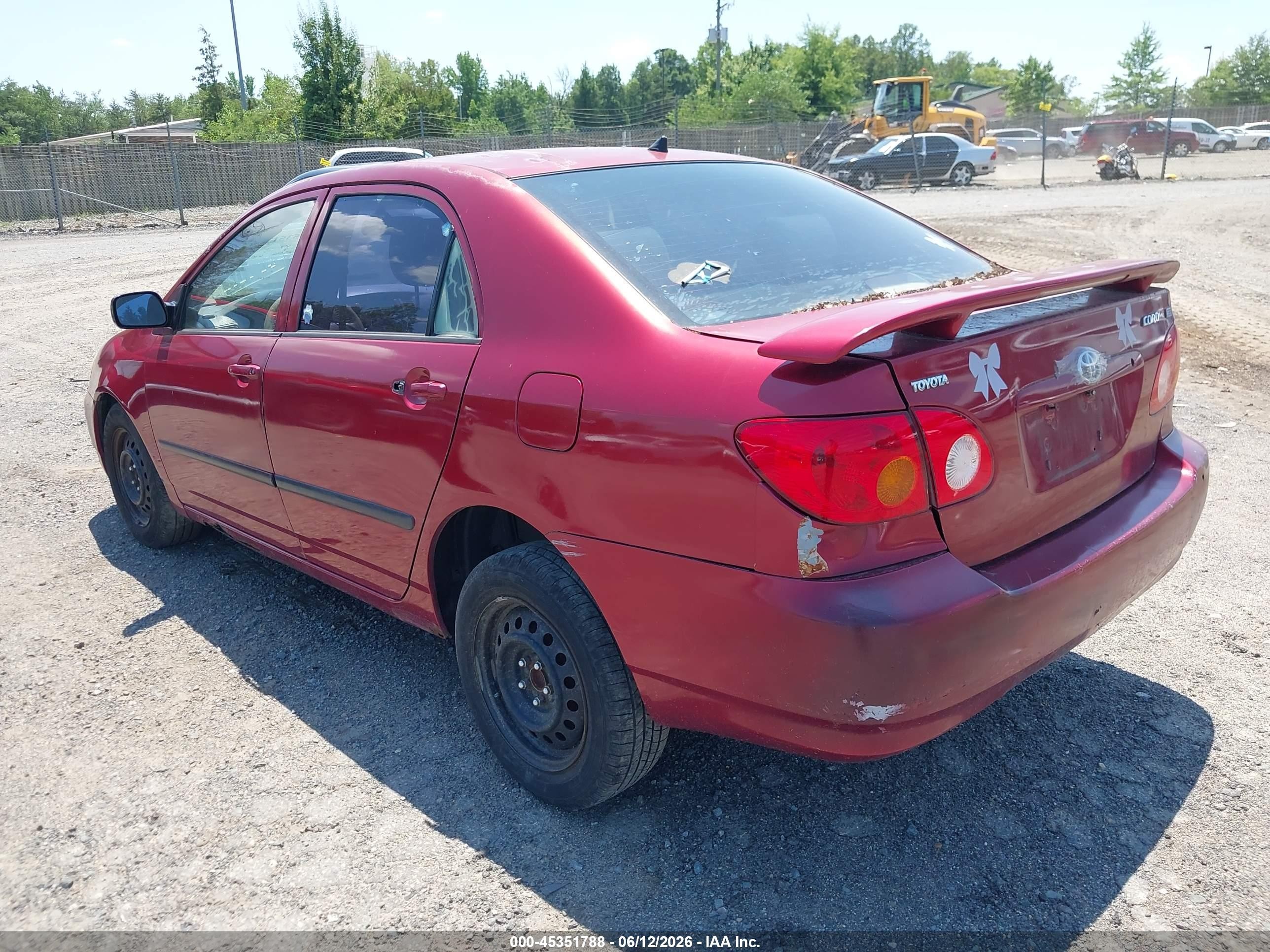 2004 Toyota Corolla Ce Burgundy vin: JTDBR32E942031458