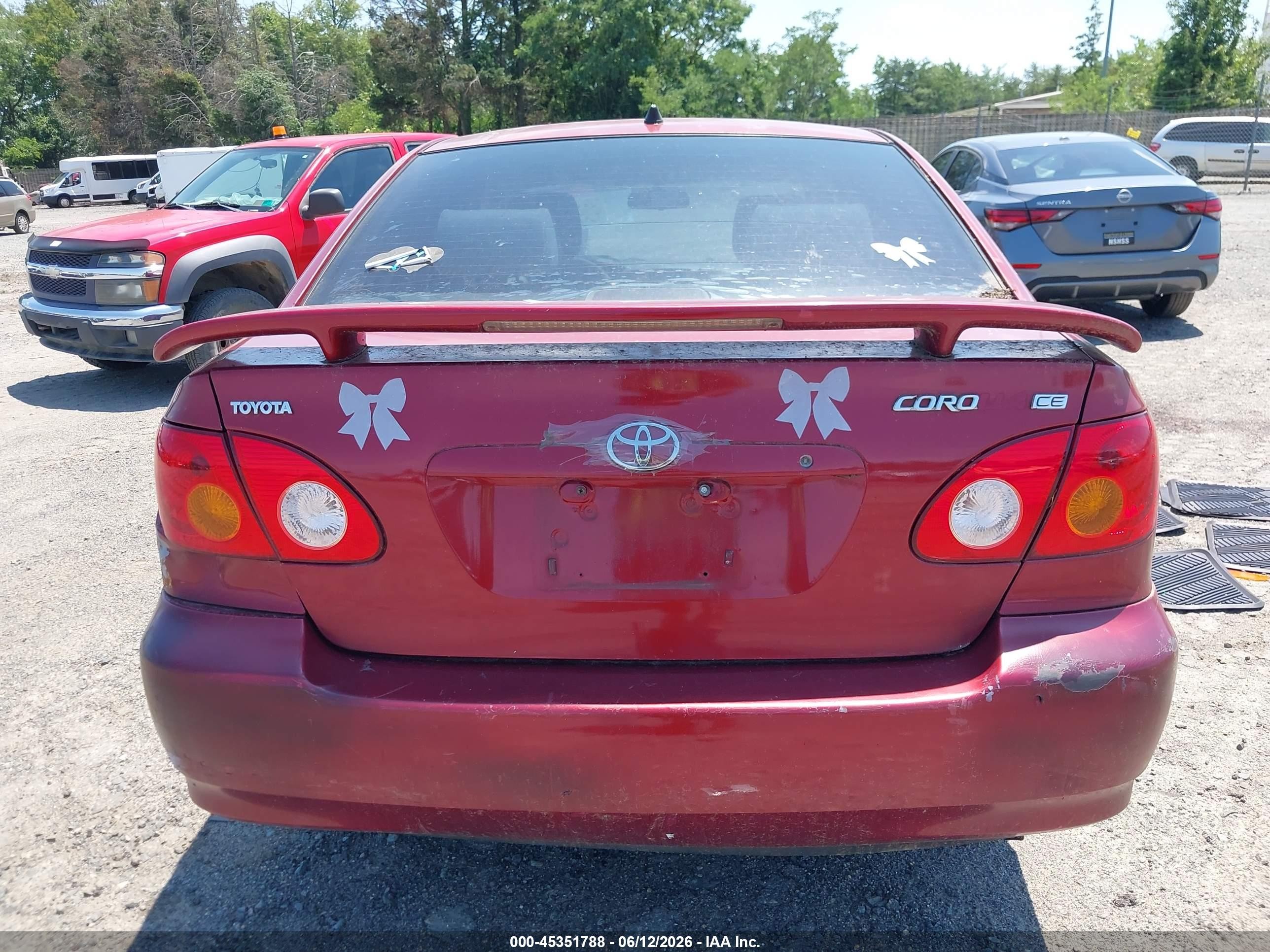 2004 Toyota Corolla Ce Burgundy vin: JTDBR32E942031458
