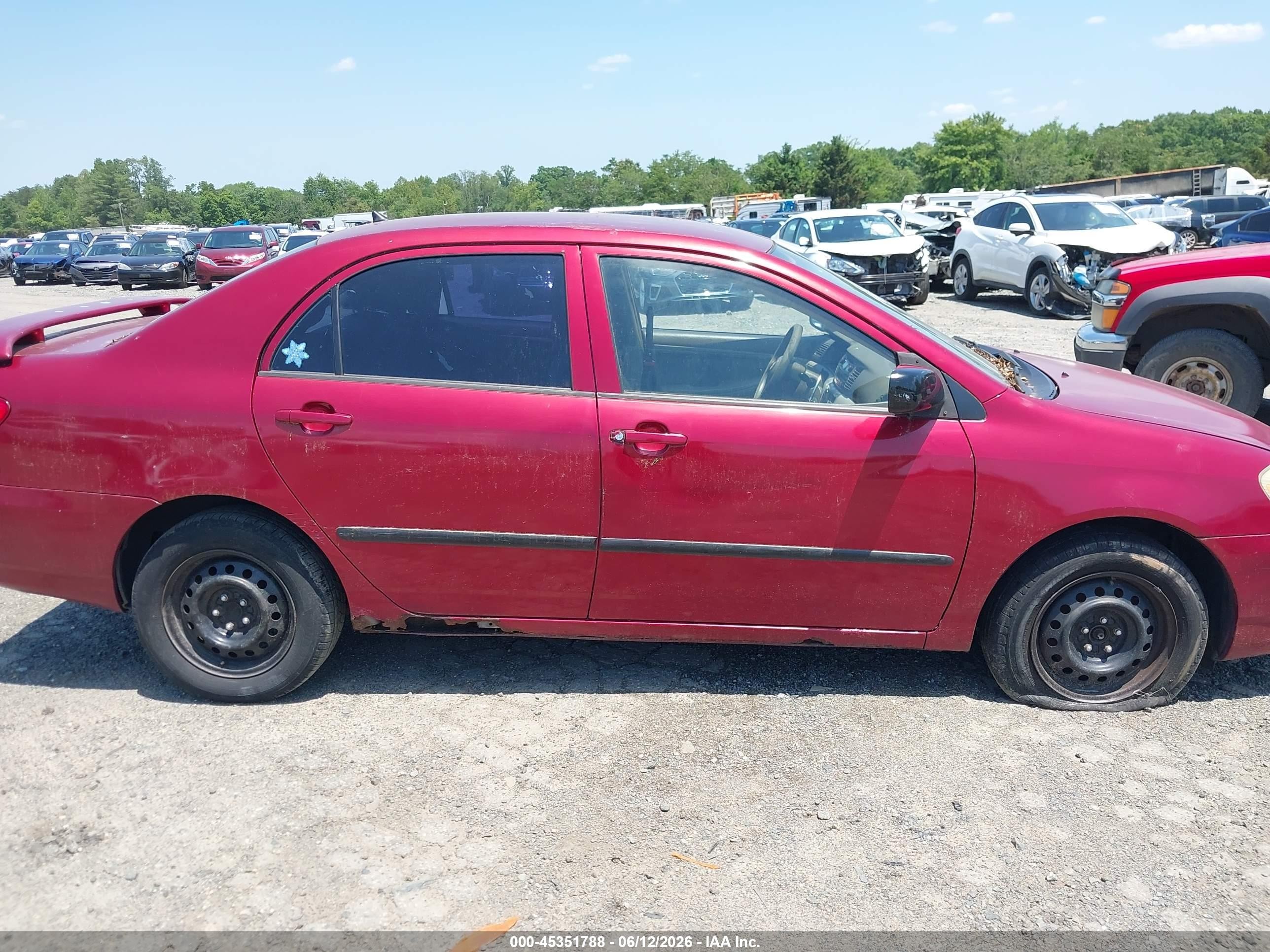 2004 Toyota Corolla Ce Burgundy vin: JTDBR32E942031458