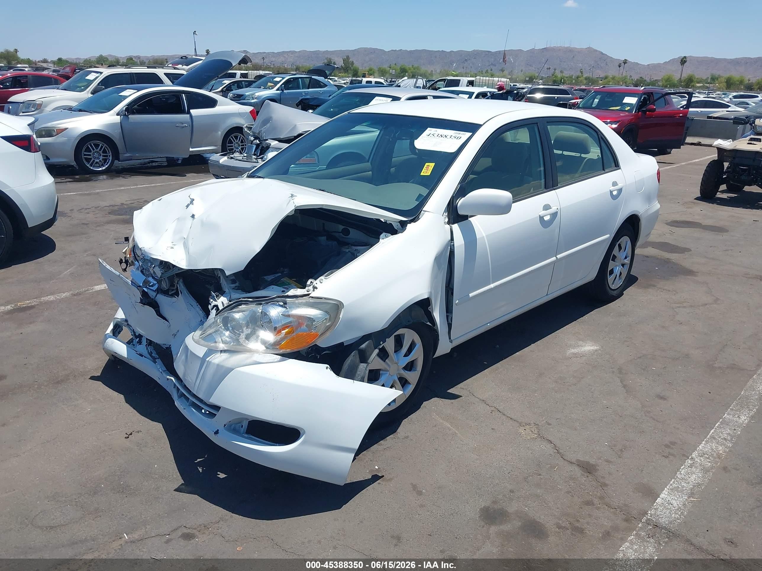 2006 Toyota Corolla Le White vin: JTDBR32E960061977