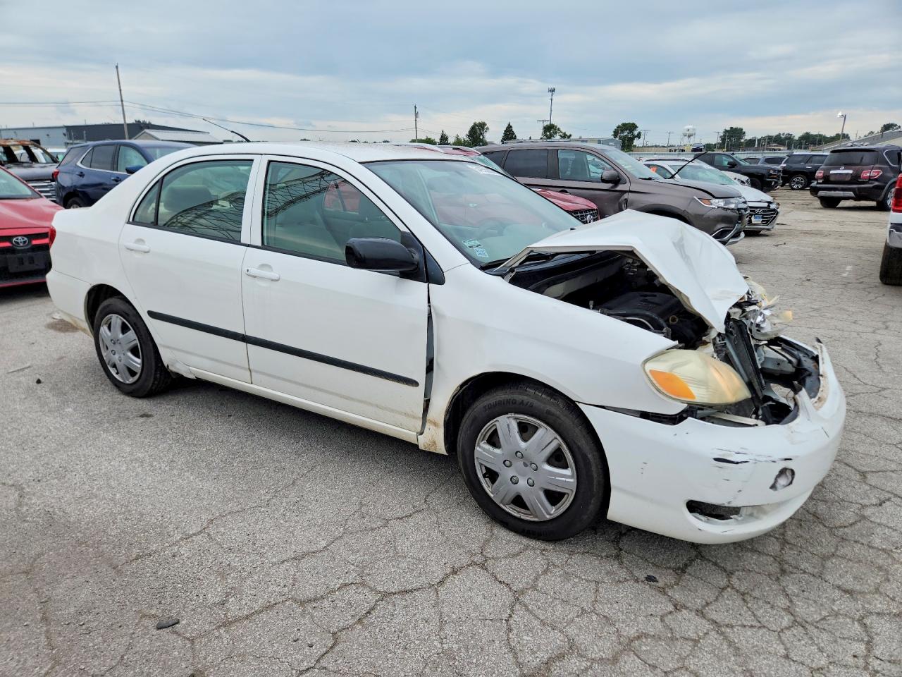 2006 Toyota Corolla Ce White vin: JTDBR32E960066368