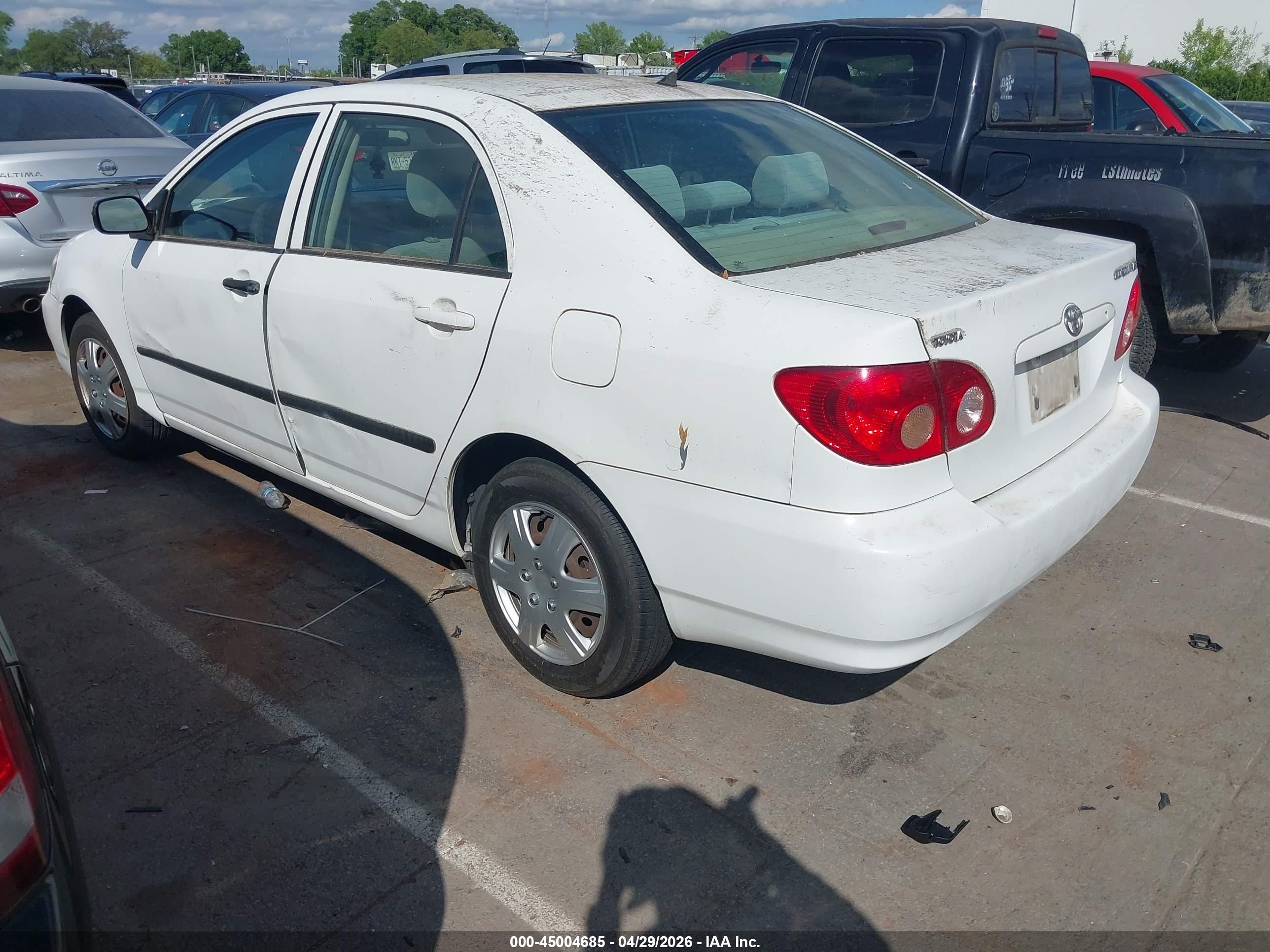 2006 Toyota Corolla Ce/le White vin: JTDBR32E960075071