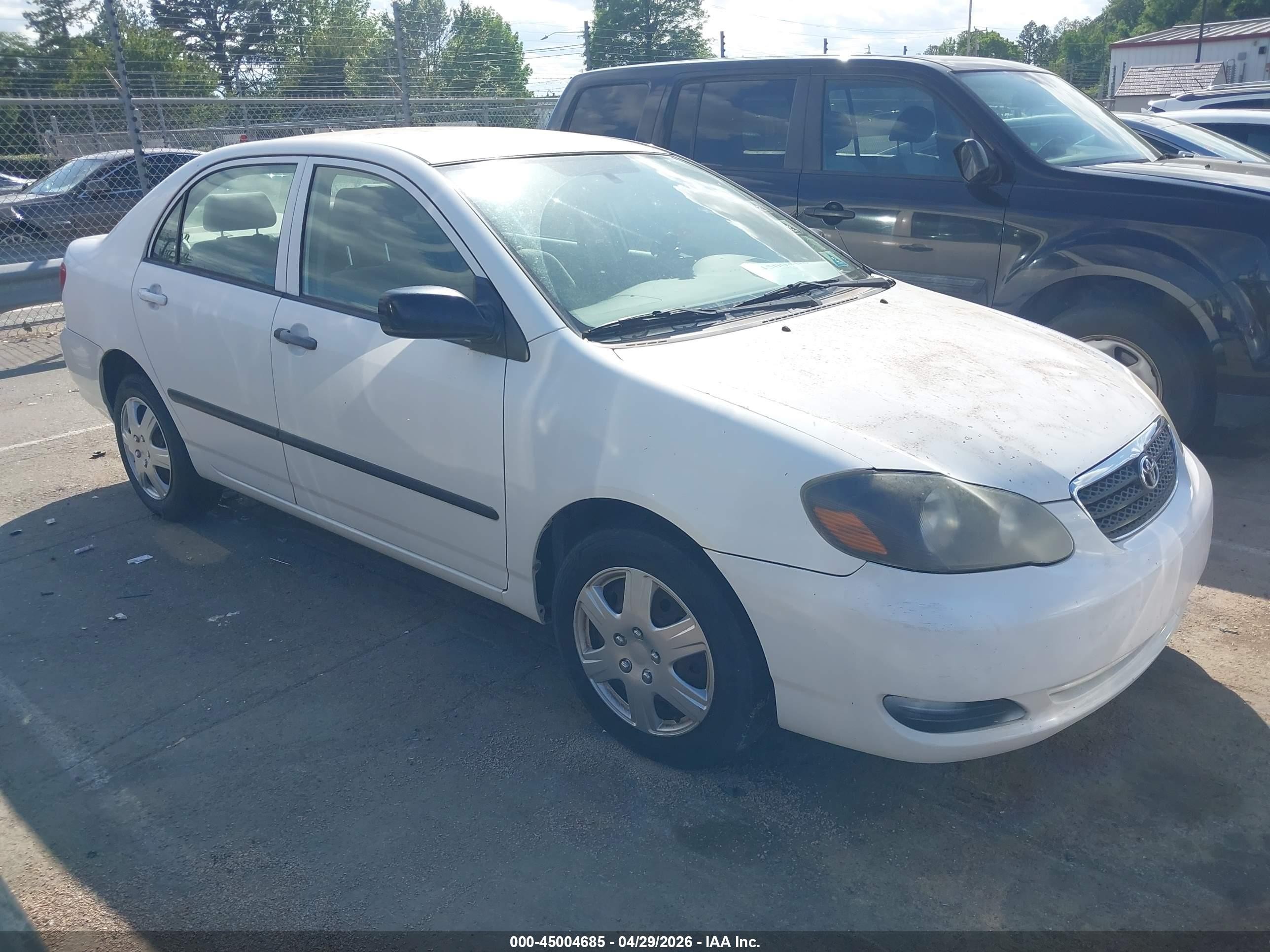 2006 Toyota Corolla Ce/le White vin: JTDBR32E960075071