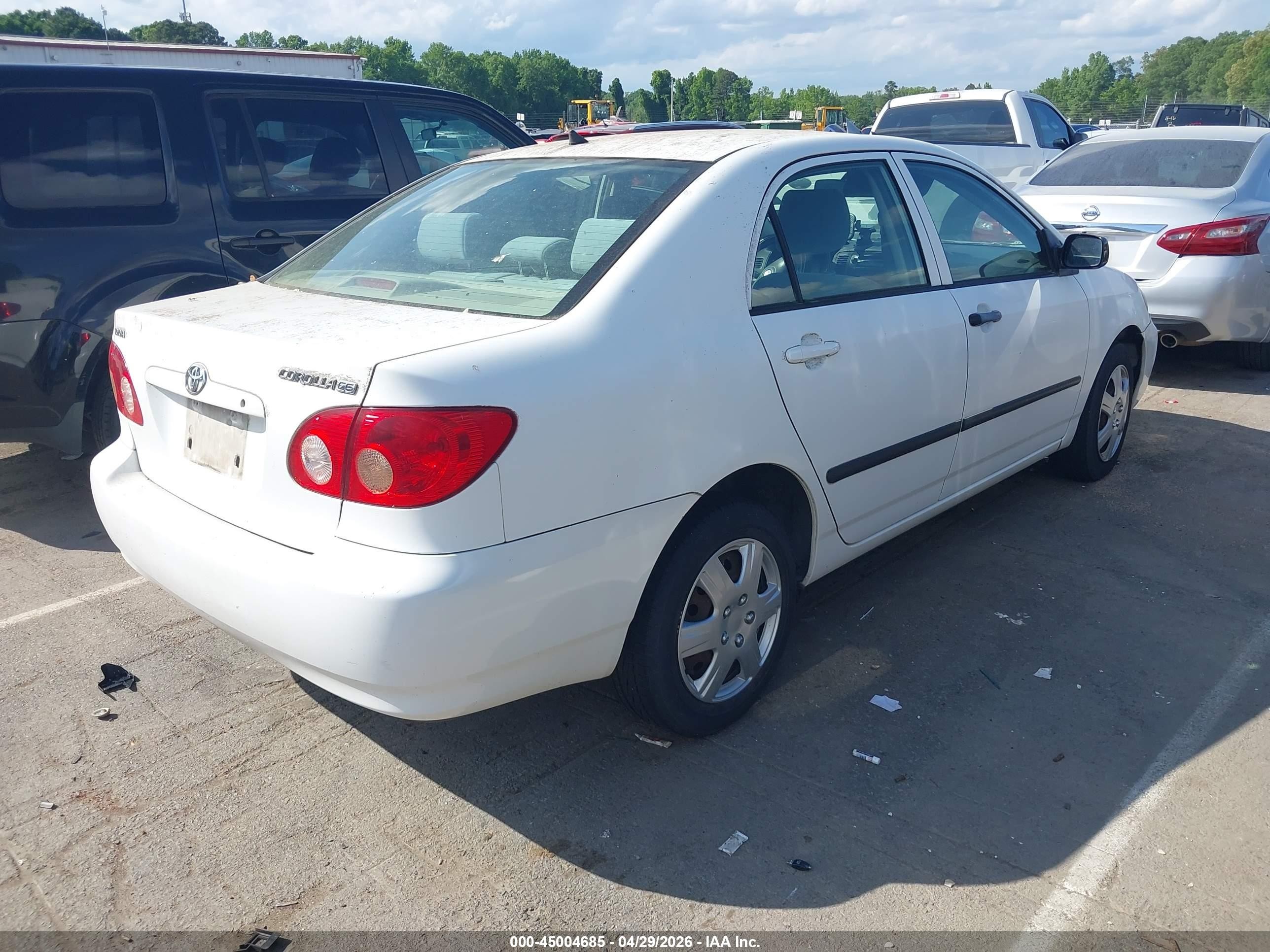 2006 Toyota Corolla Ce/le White vin: JTDBR32E960075071