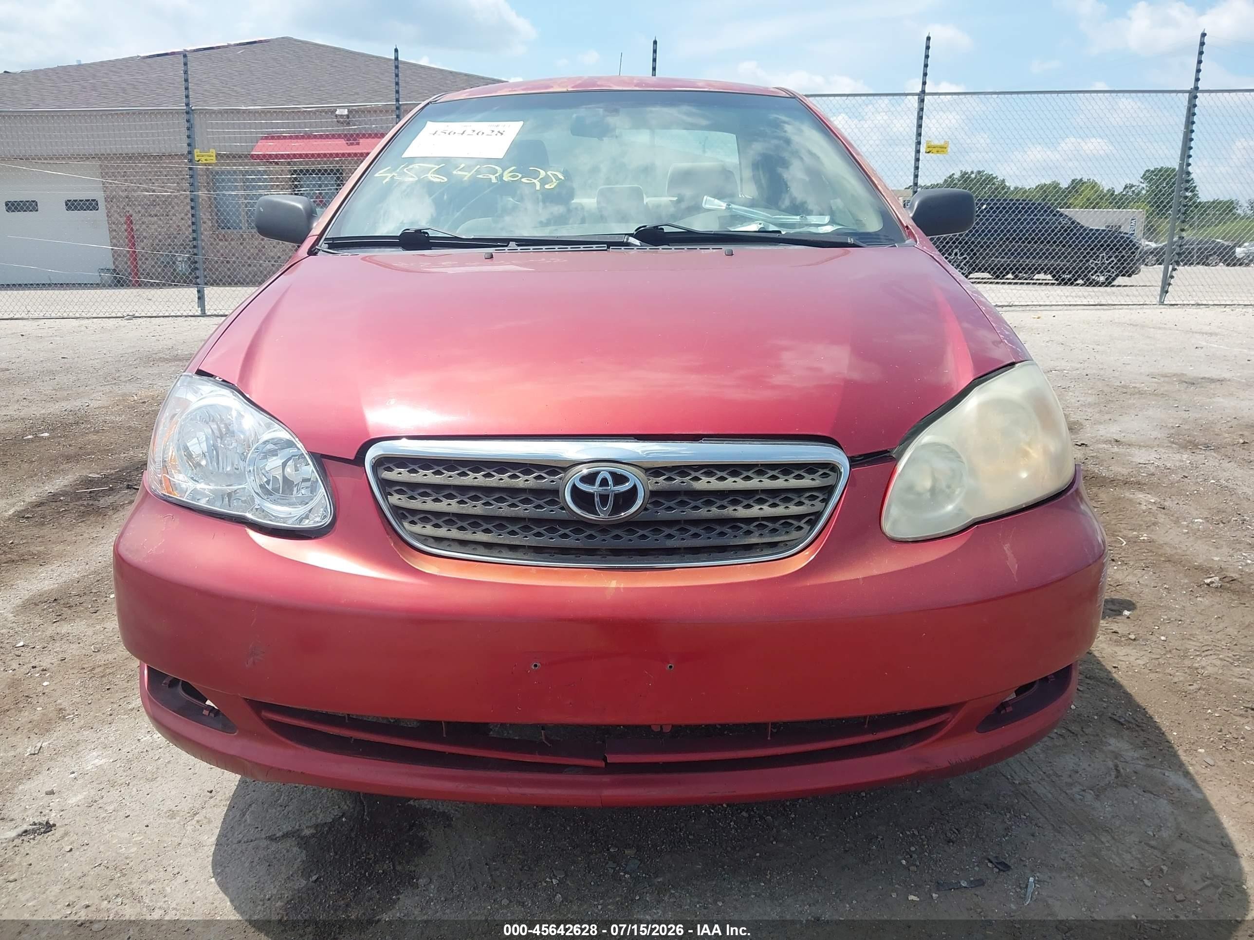 2006 Toyota Corolla Ce Red vin: JTDBR32E960081176