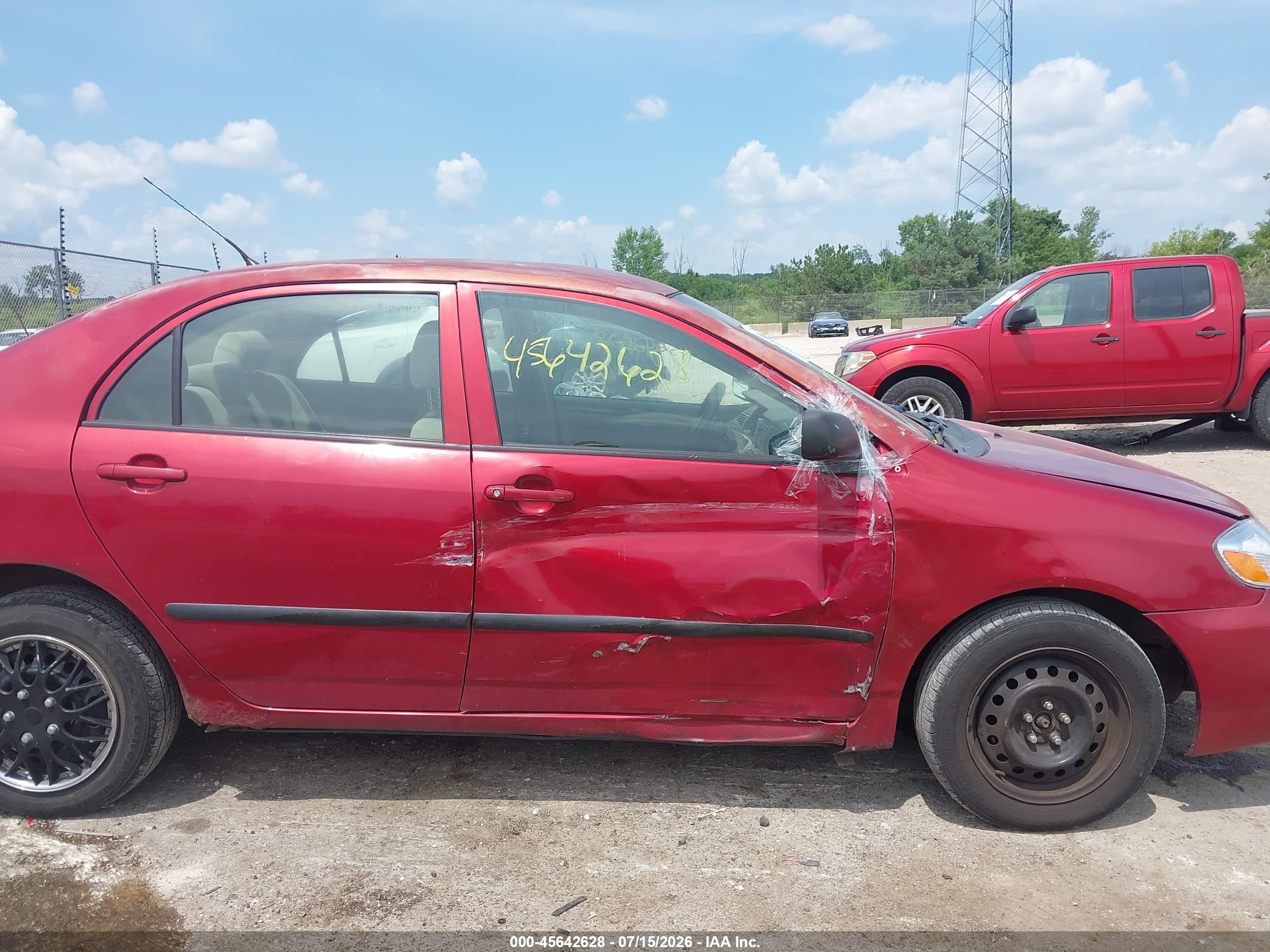 2006 Toyota Corolla Ce Red vin: JTDBR32E960081176