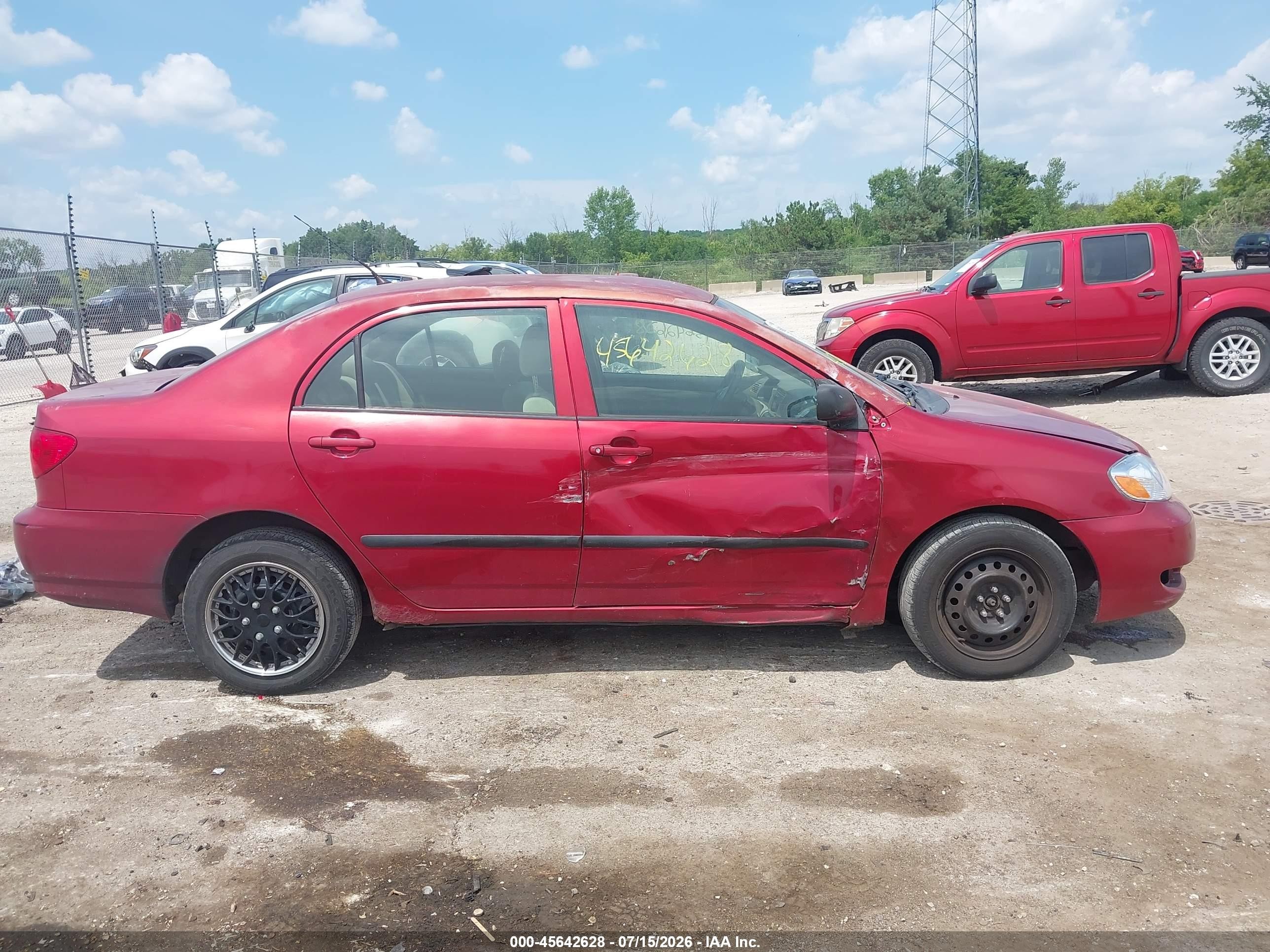 2006 Toyota Corolla Ce Red vin: JTDBR32E960081176