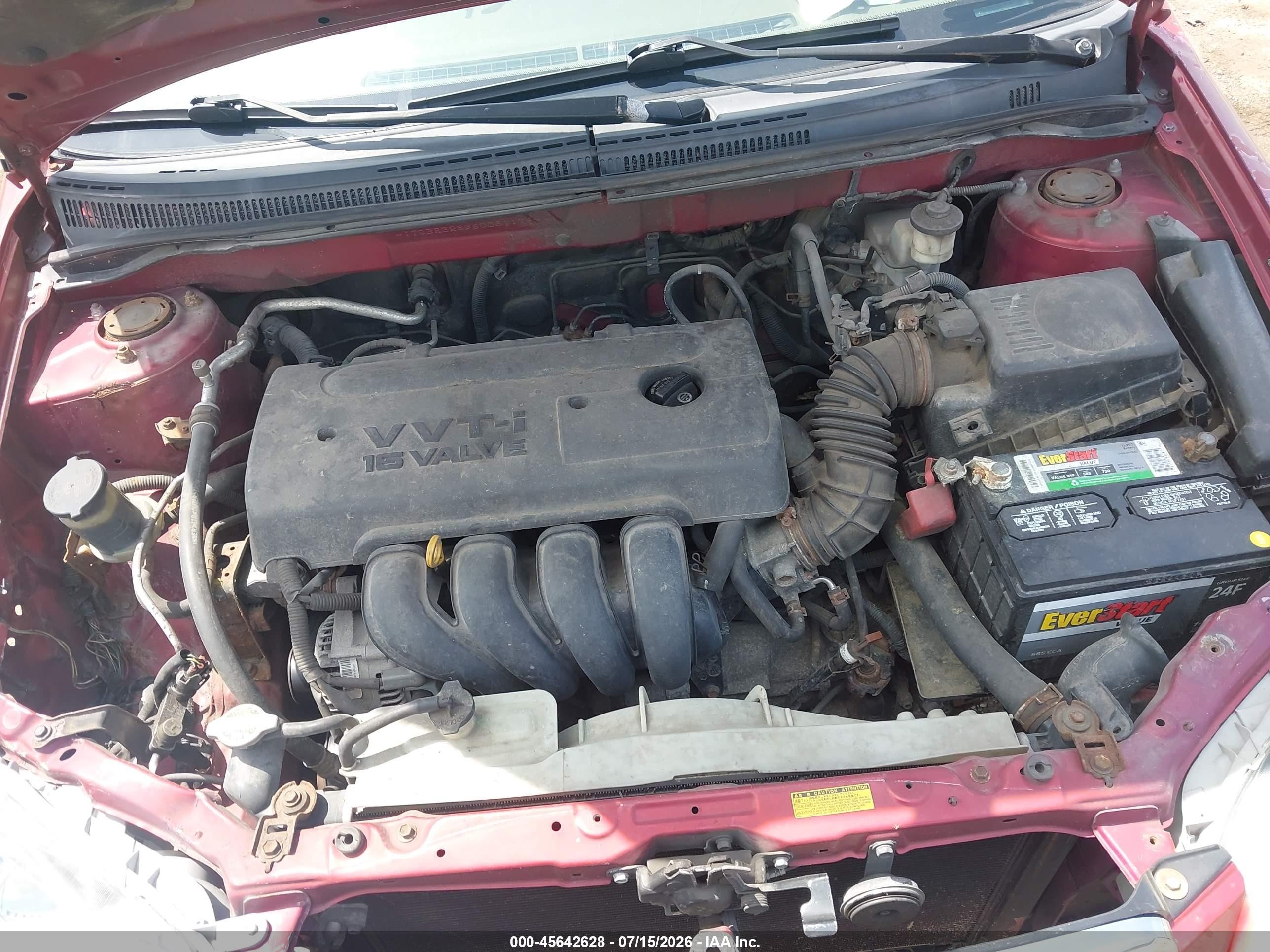 2006 Toyota Corolla Ce Red vin: JTDBR32E960081176