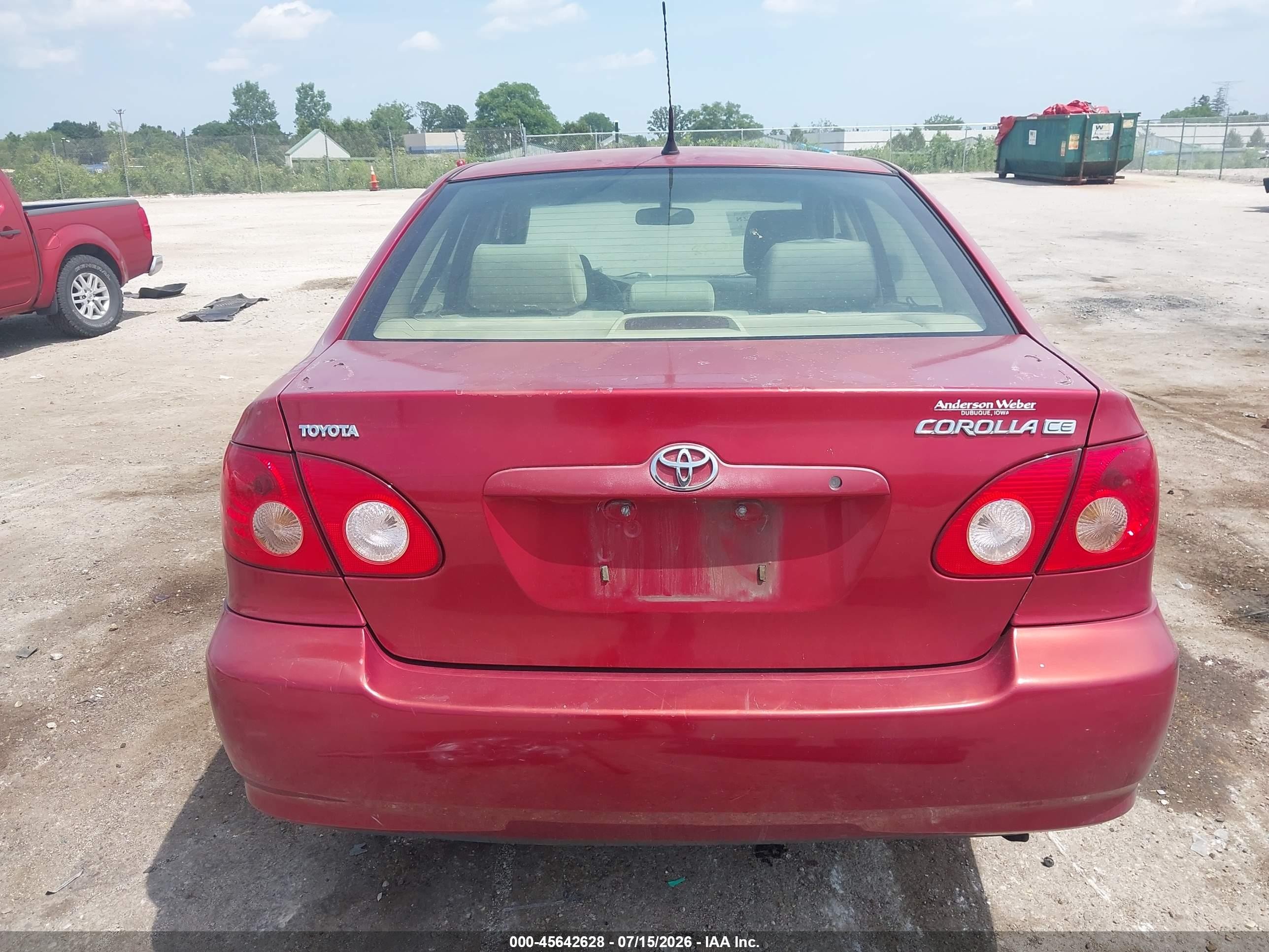 2006 Toyota Corolla Ce Red vin: JTDBR32E960081176