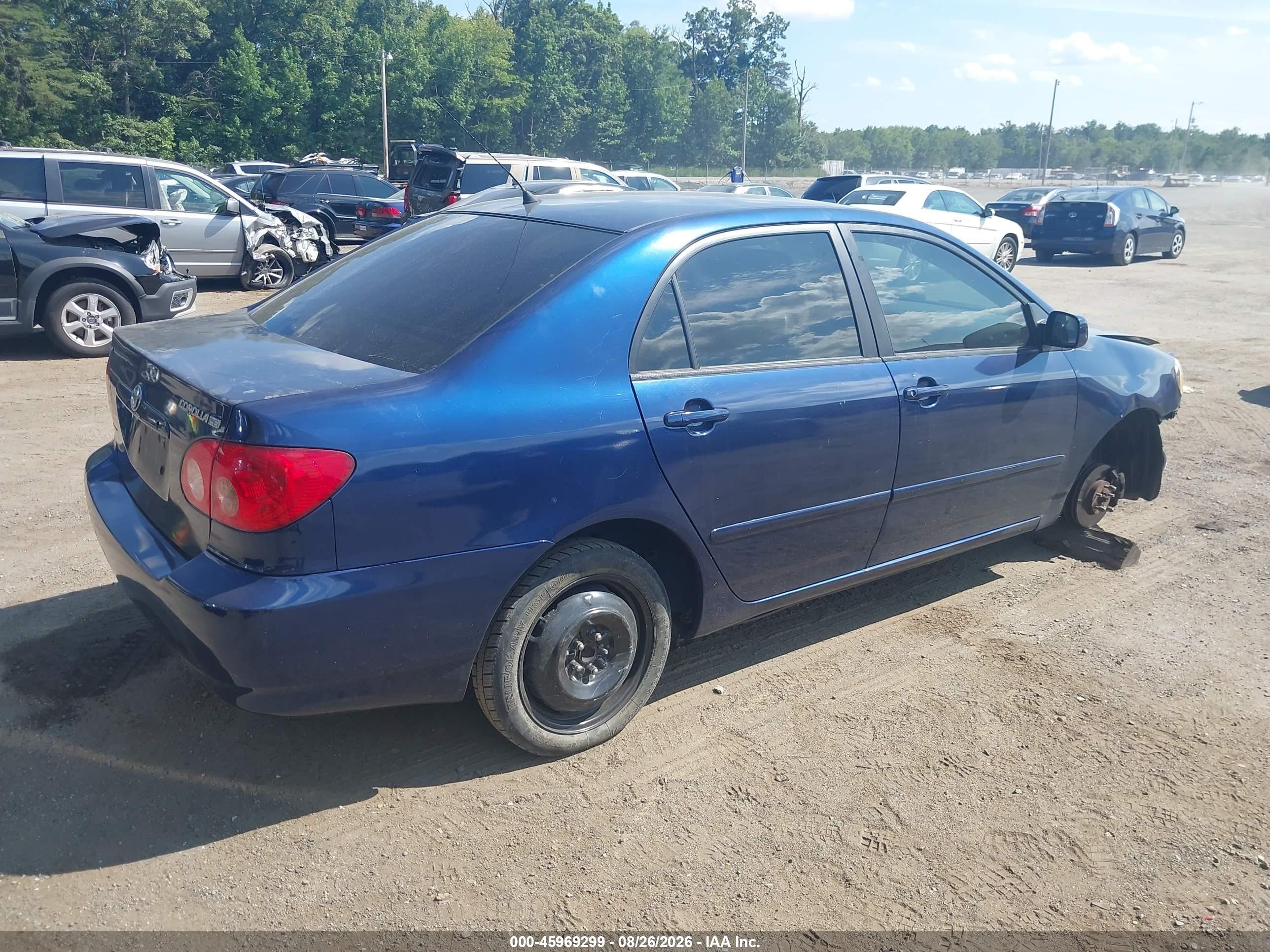 2006 Toyota Corolla Le Blue vin: JTDBR32E960093375