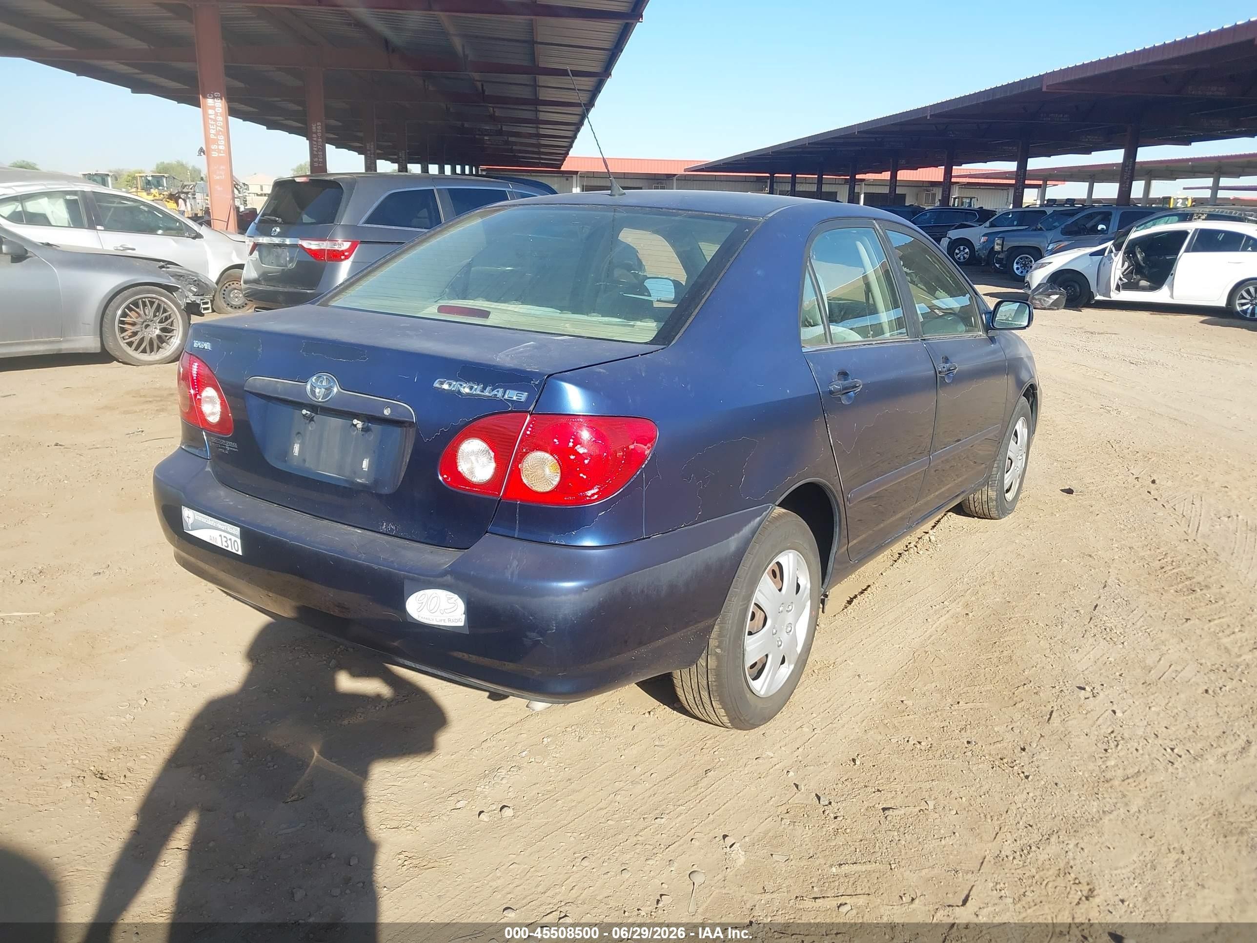 2006 Toyota Corolla Le Blue vin: JTDBR32E960099371