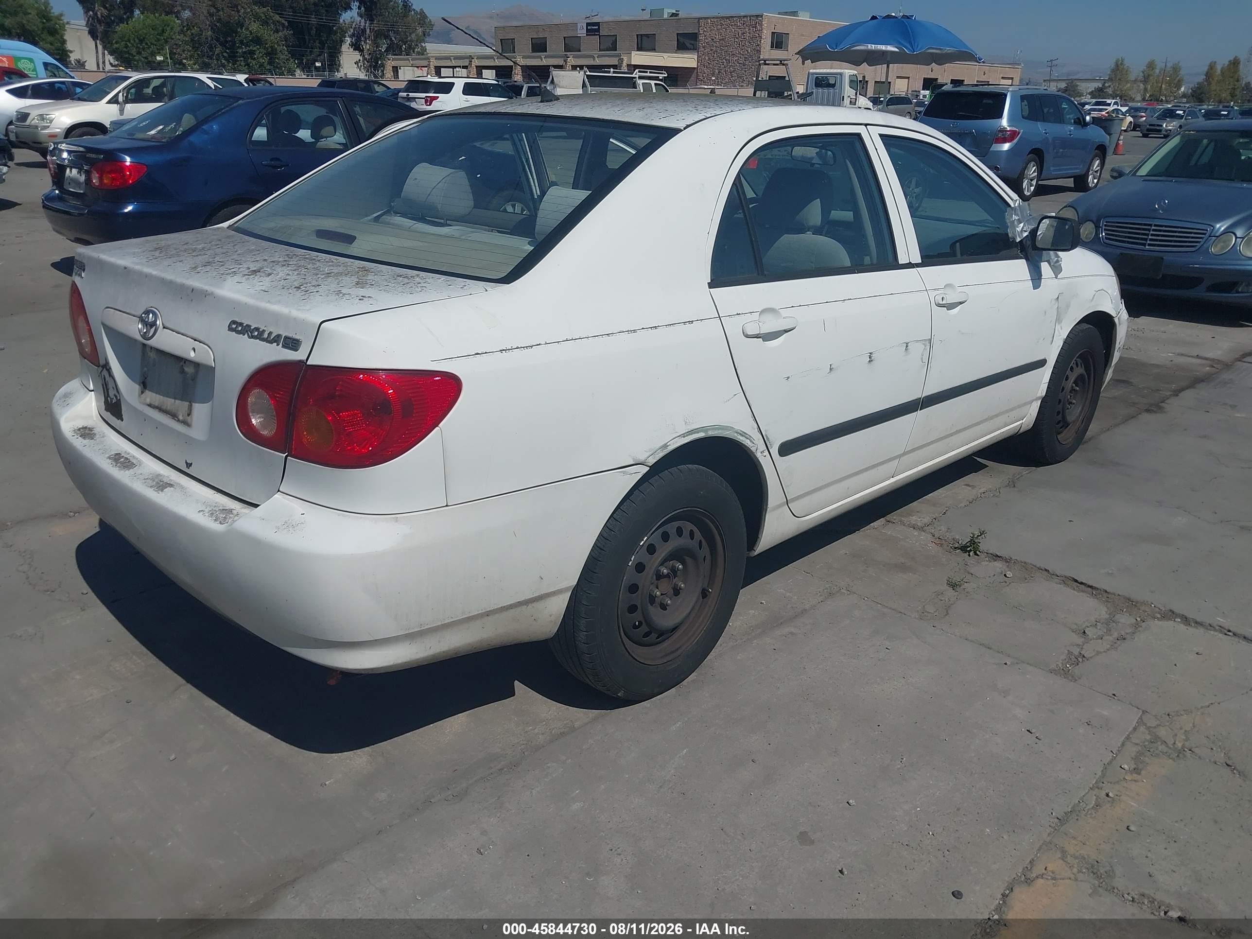 2004 Toyota Corolla Ce White vin: JTDBR32EX42040315