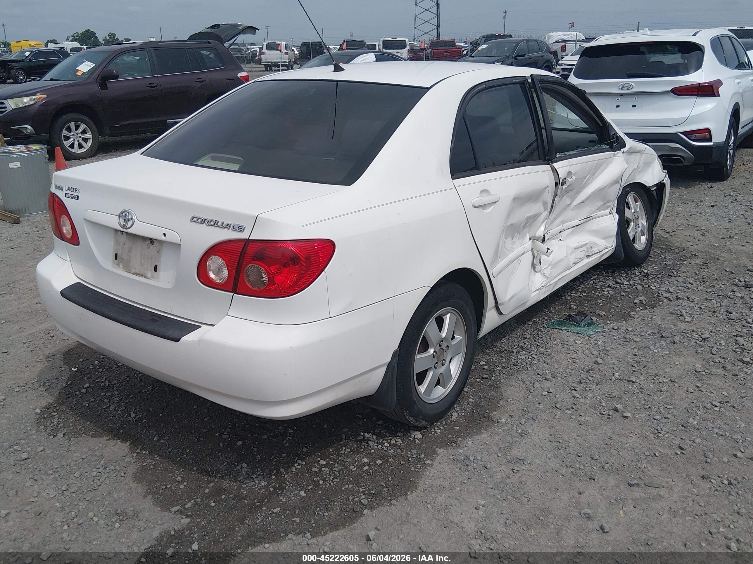 2005 Toyota Corolla Le Белый vin: JTDBR32EX52049775