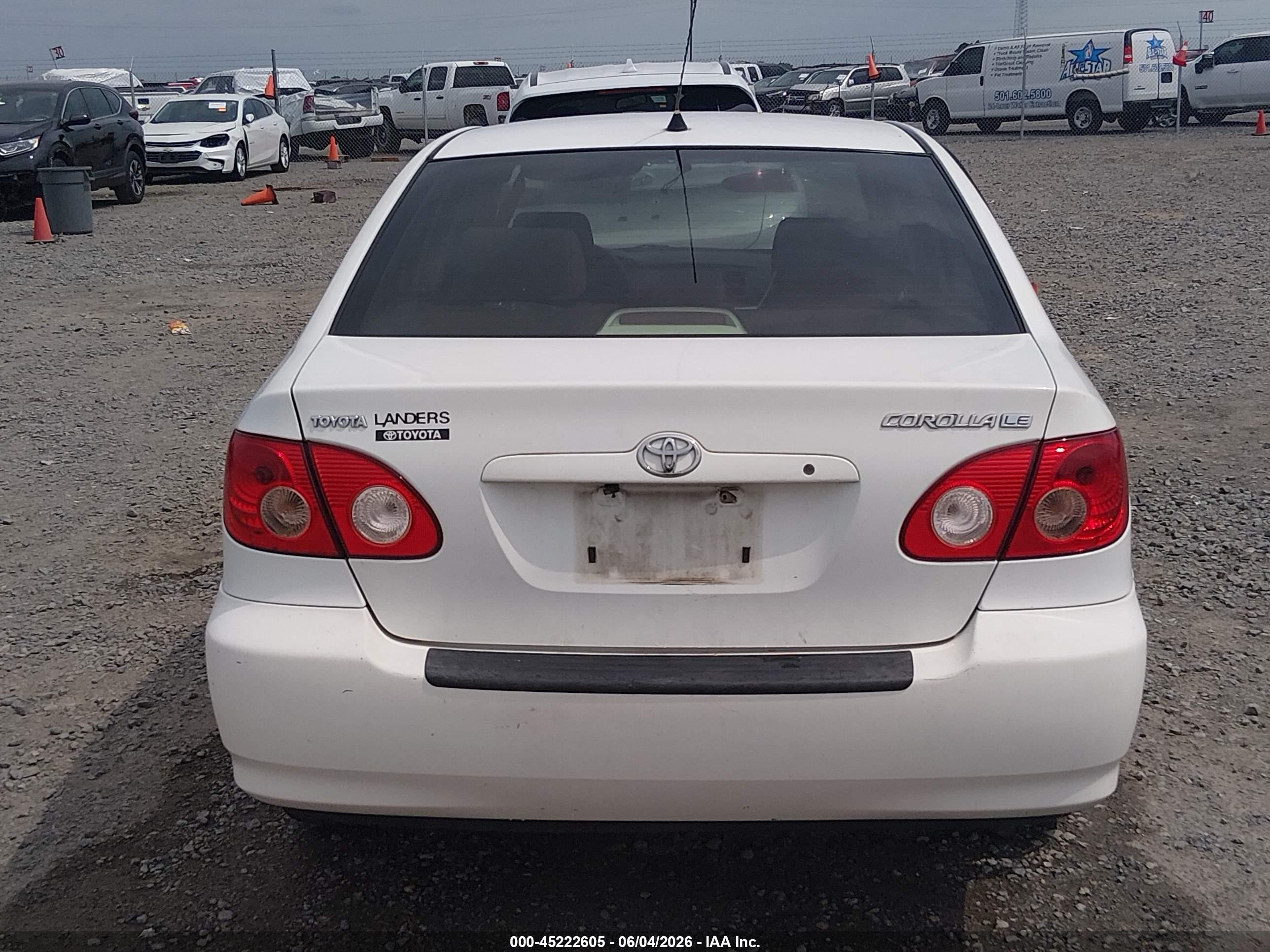2005 Toyota Corolla Le Белый vin: JTDBR32EX52049775
