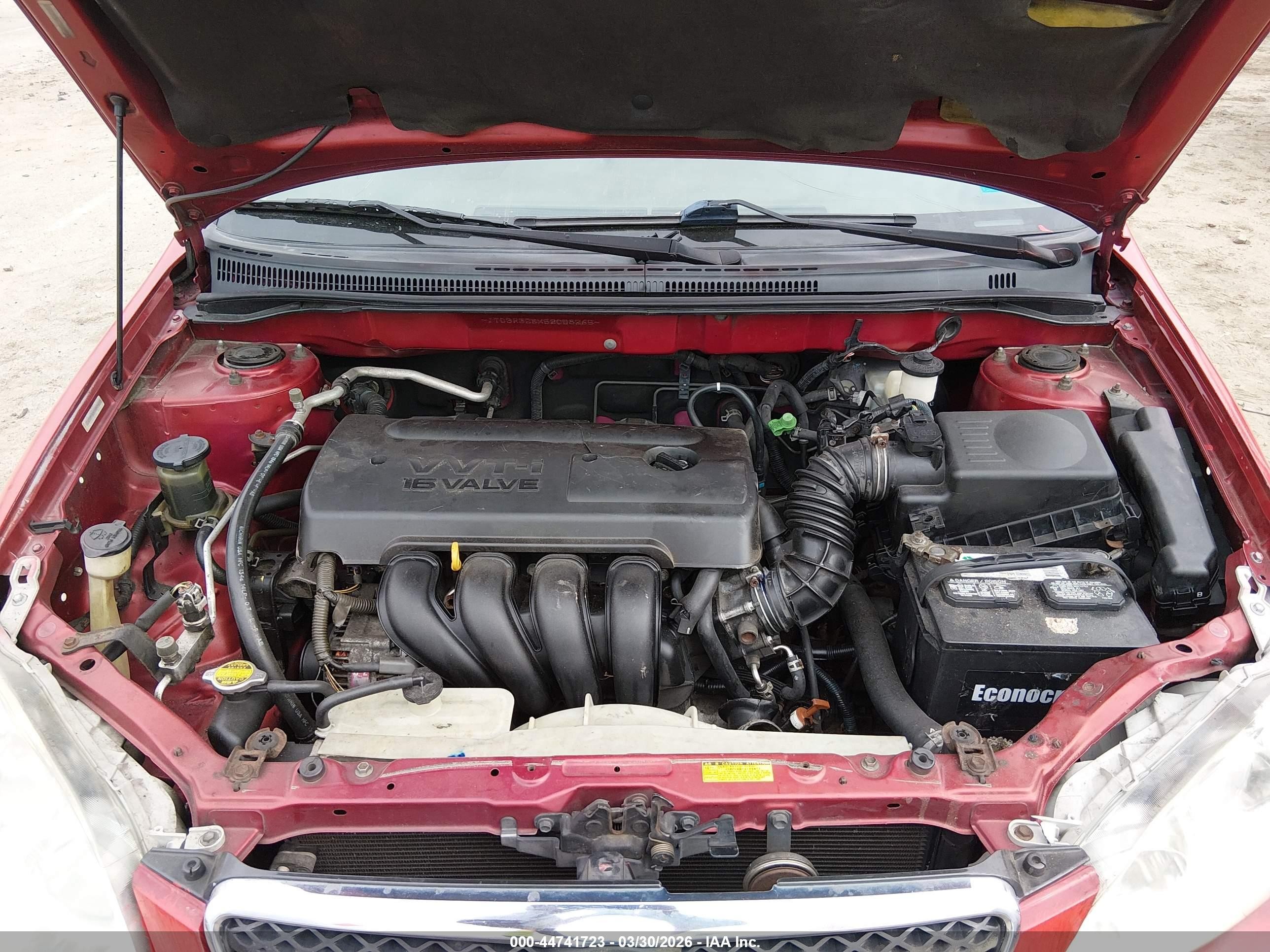 2005 Toyota Corolla Ce Красный vin: JTDBR32EX52058265