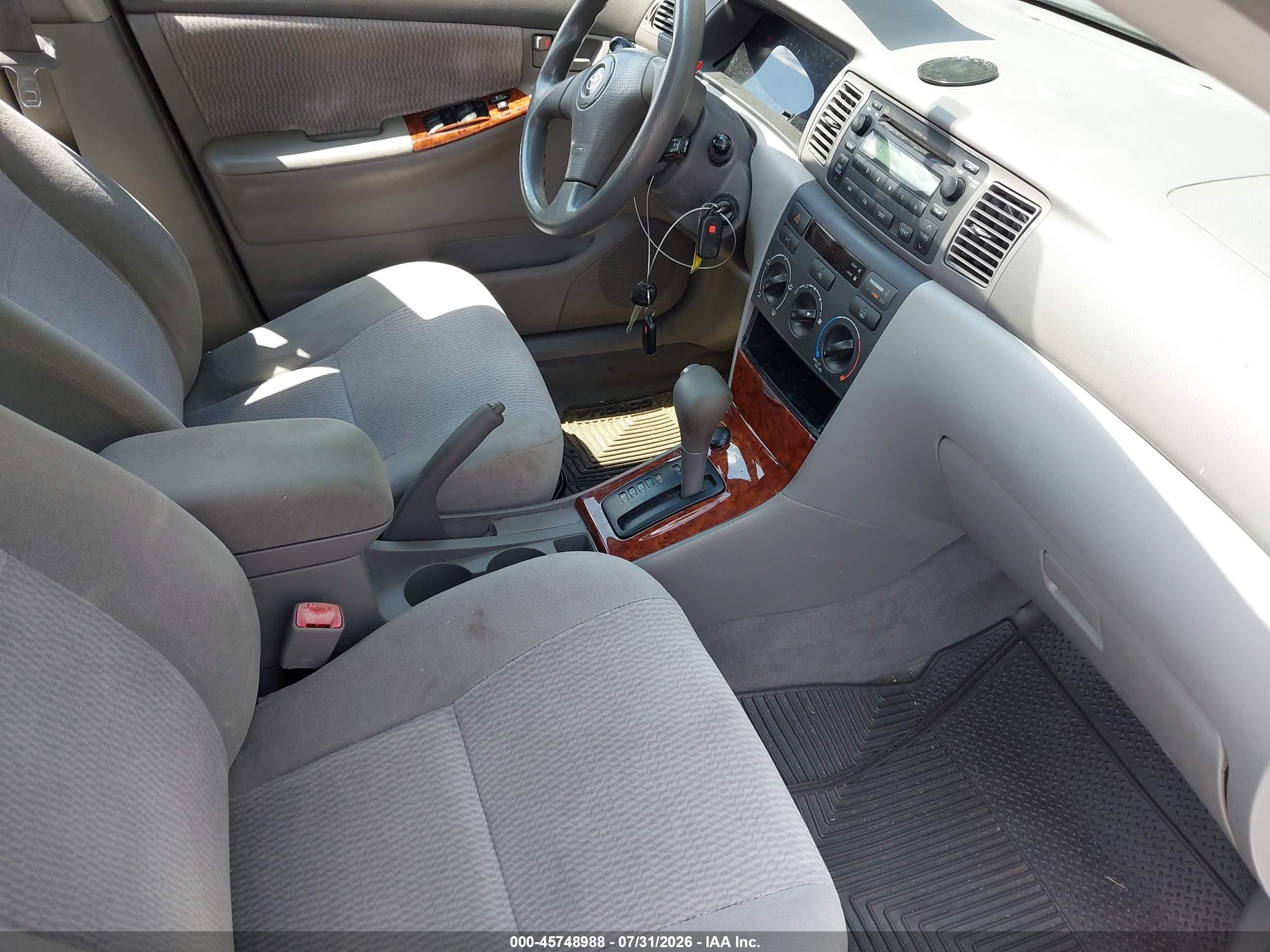 2006 Toyota Corolla Le Gray vin: JTDBR32EX60068498