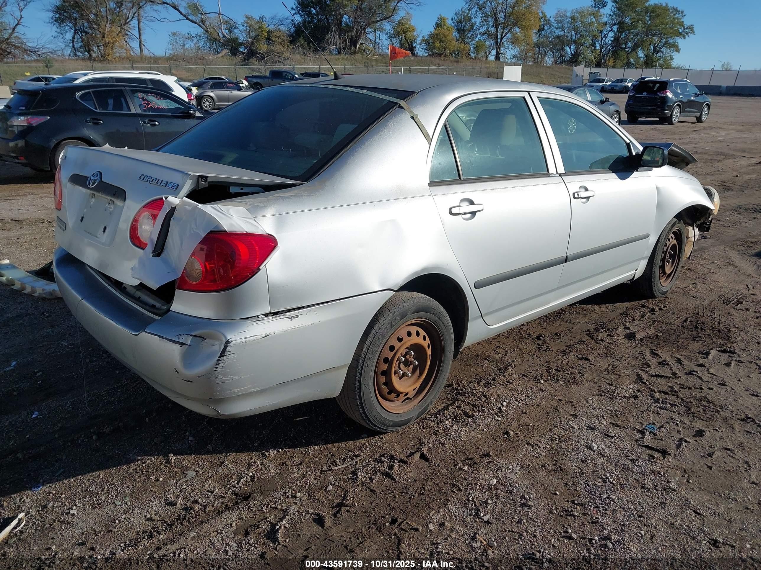 2006 Toyota Corolla Ce Silver vin: JTDBR32EX60069795
