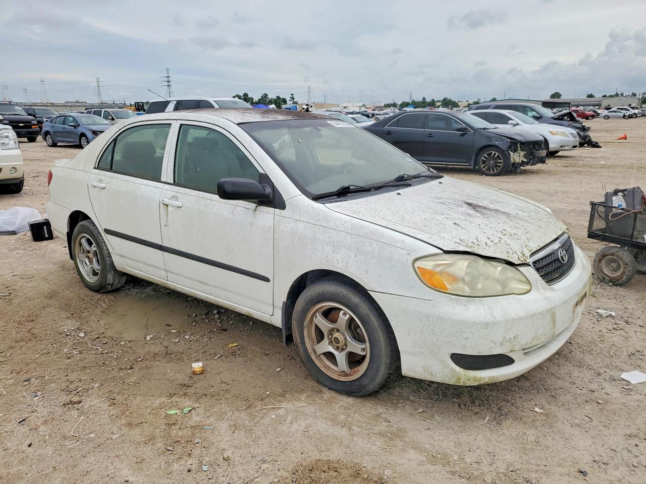 2006 Toyota Corolla Ce White vin: JTDBR32EX60072325