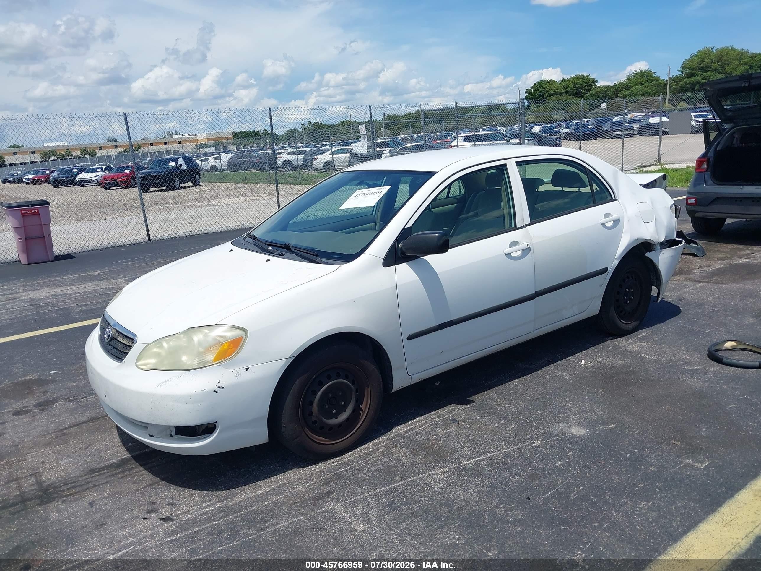 2006 Toyota Corolla Ce White vin: JTDBR32EX60082501