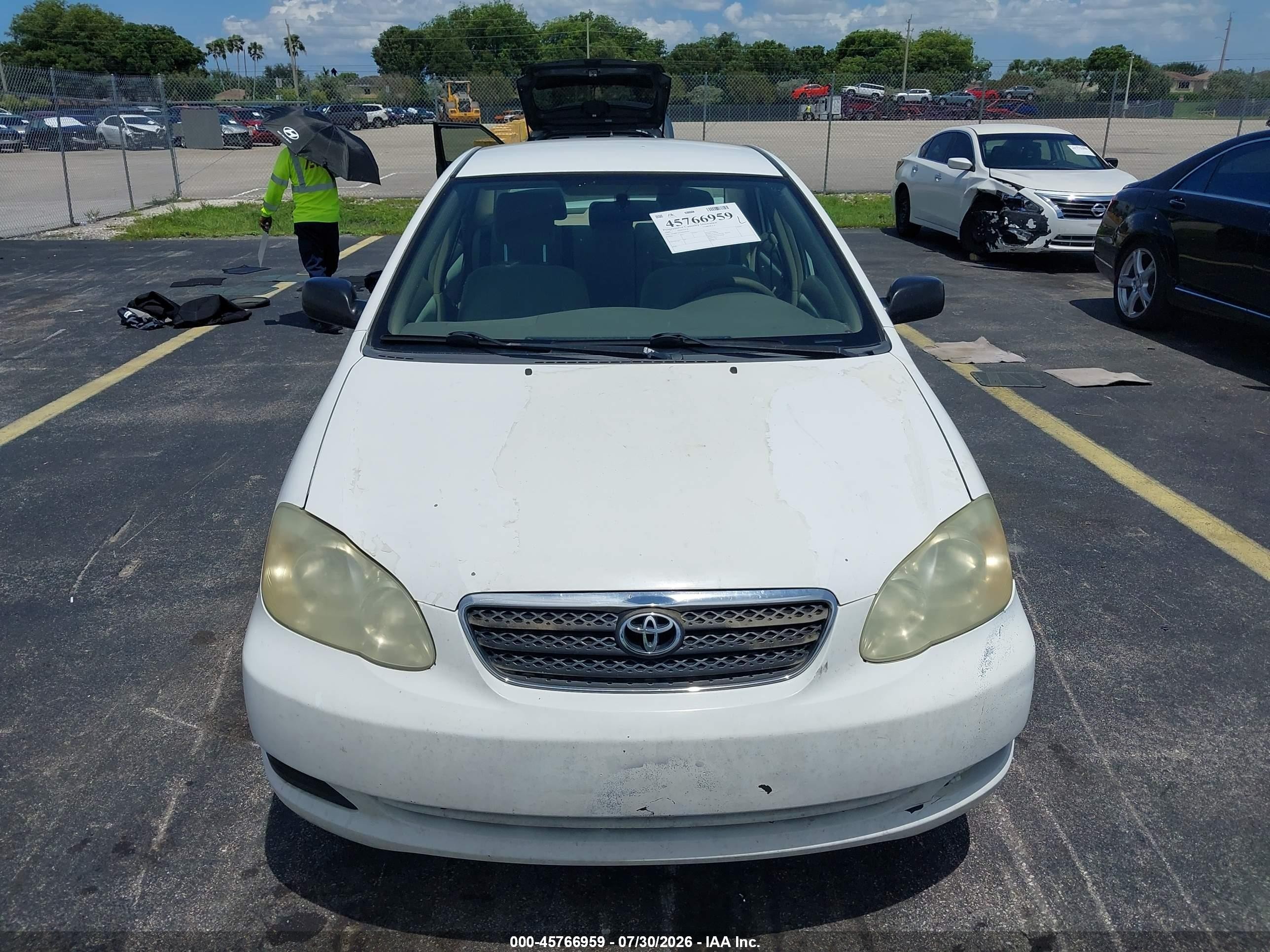 2006 Toyota Corolla Ce White vin: JTDBR32EX60082501
