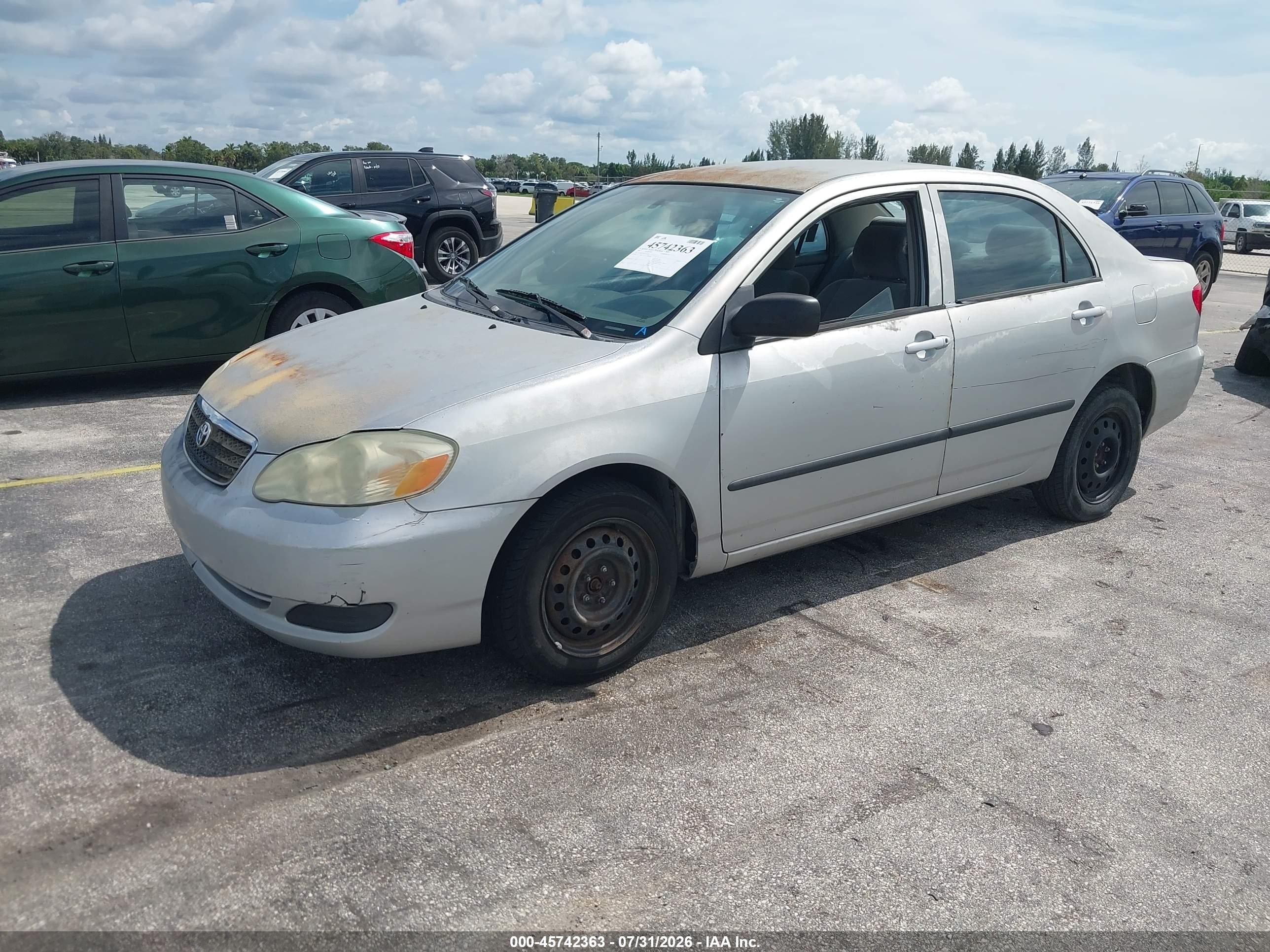 2007 Toyota Corolla Ce Silver vin: JTDBR32EX70114171
