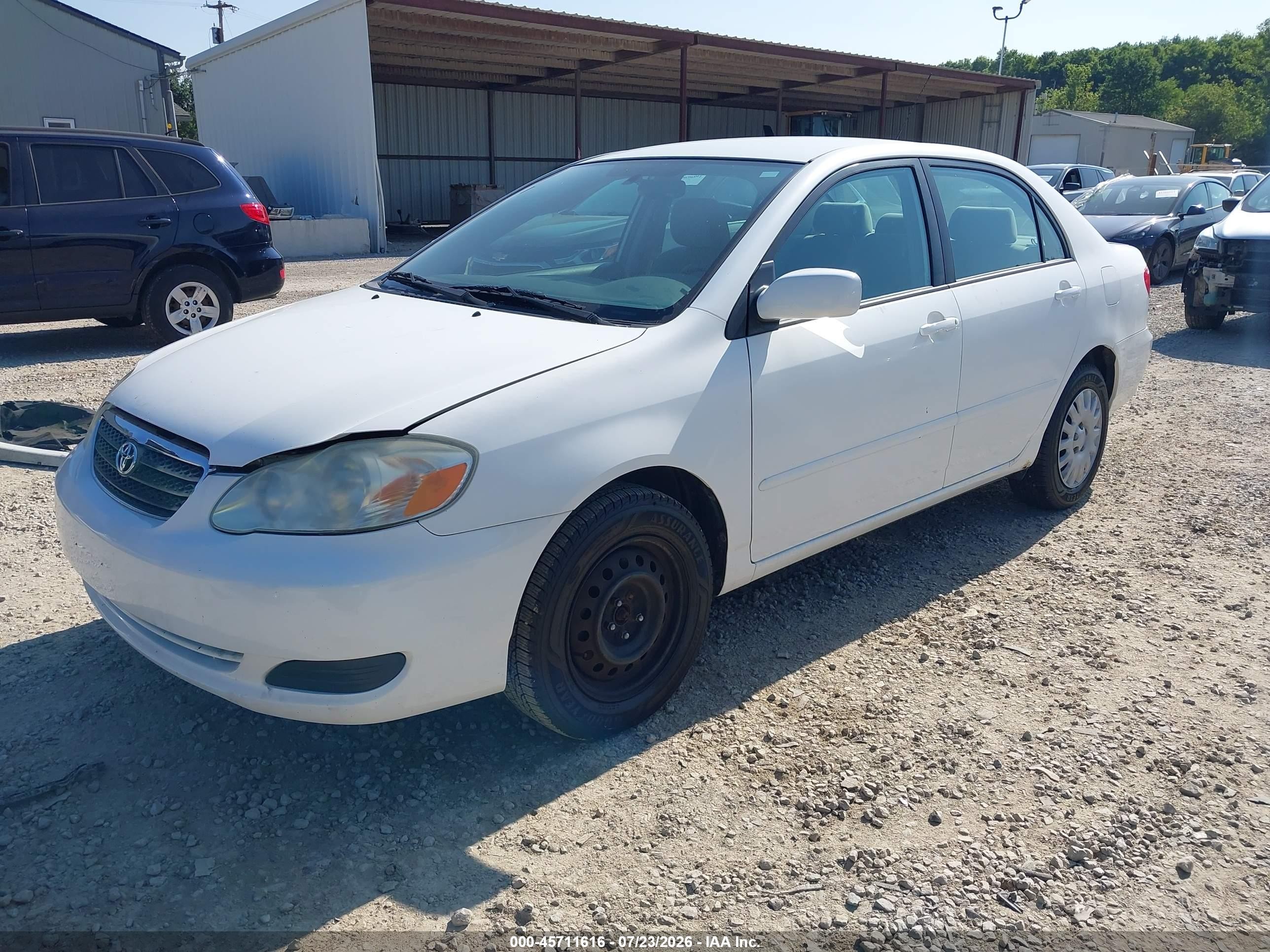 2007 Toyota Corolla Le White vin: JTDBR32EX70116583