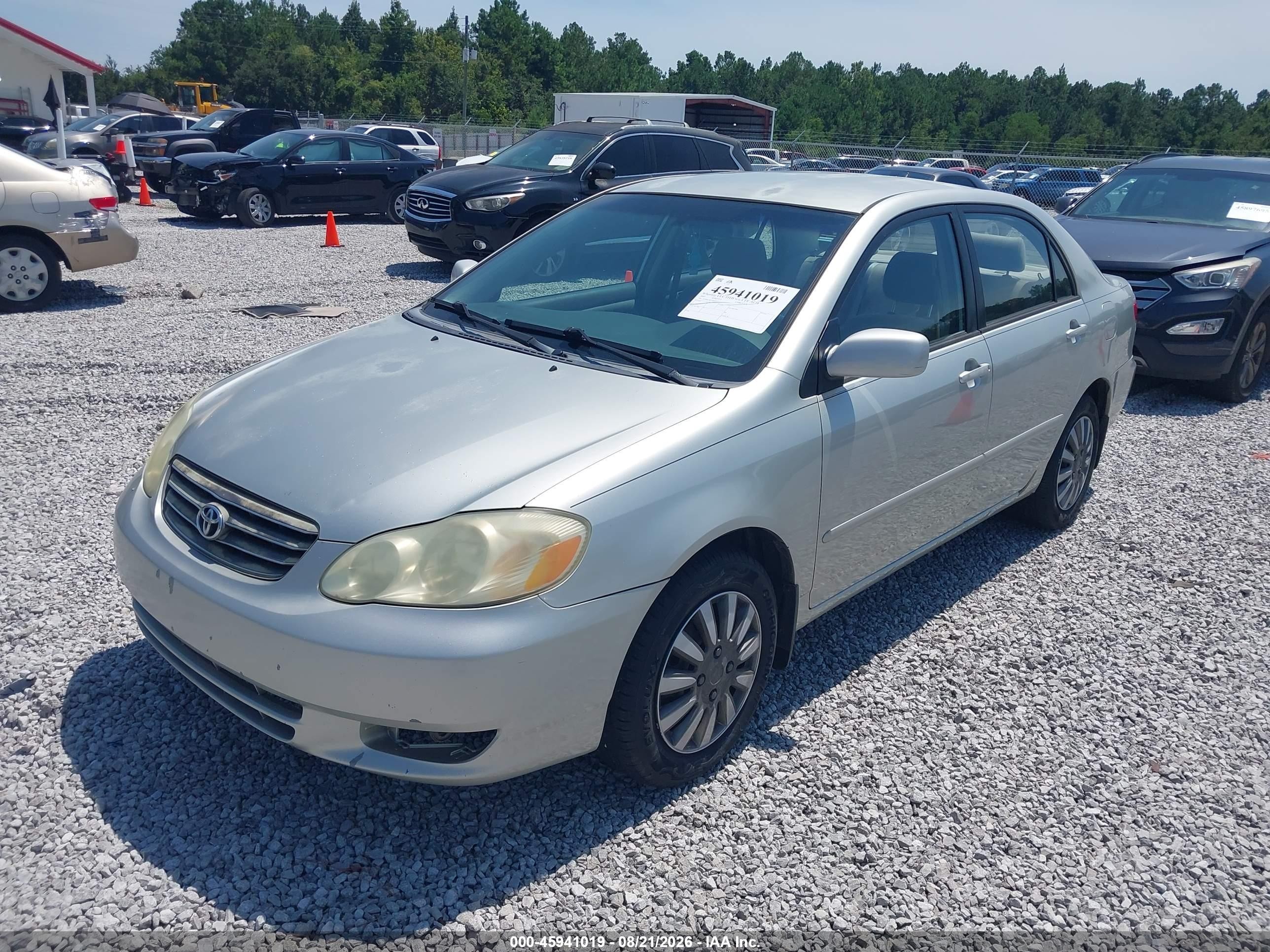 2003 Toyota Corolla Le Серый vin: JTDBR38E330010767