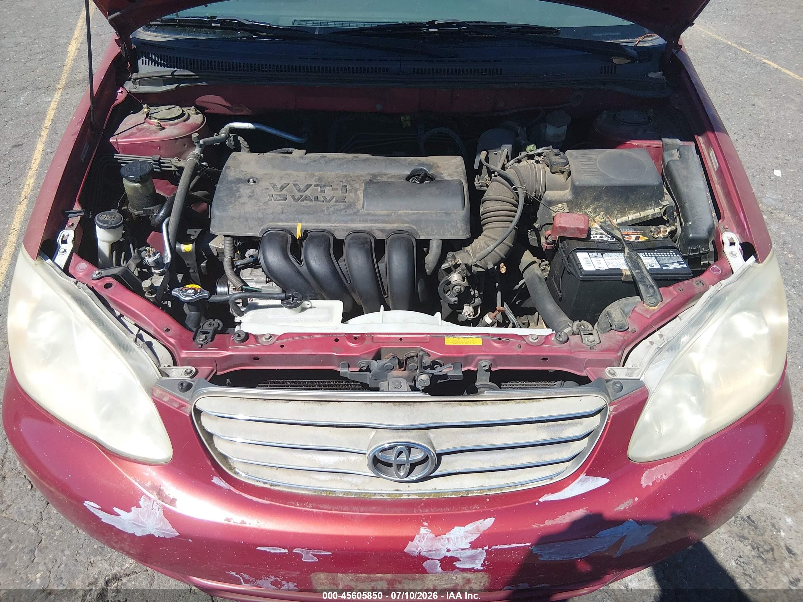 2003 Toyota Corolla Le Red vin: JTDBR38E732009870
