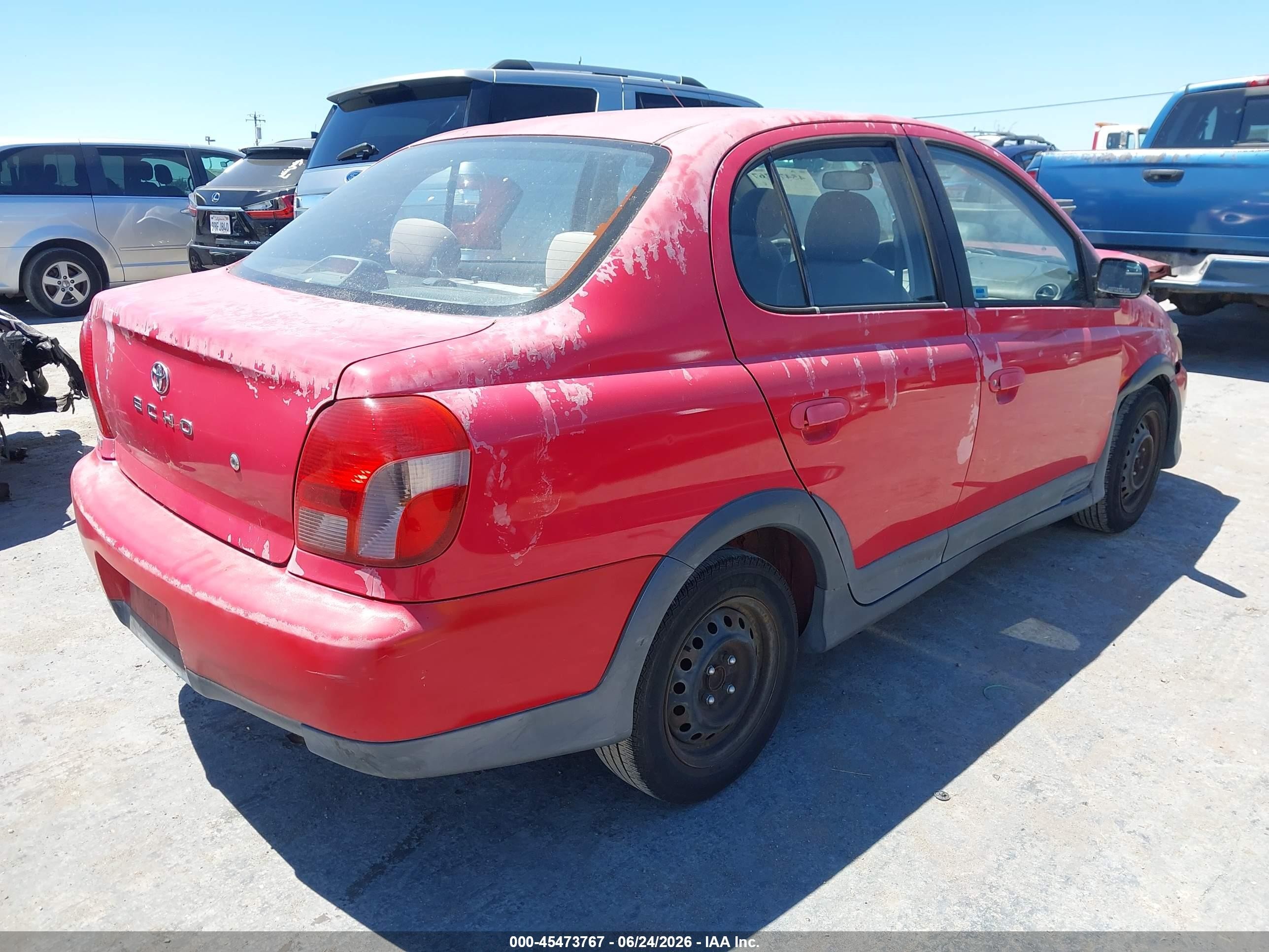 2000 Toyota Echo   Red vin: JTDBT1230Y0031466