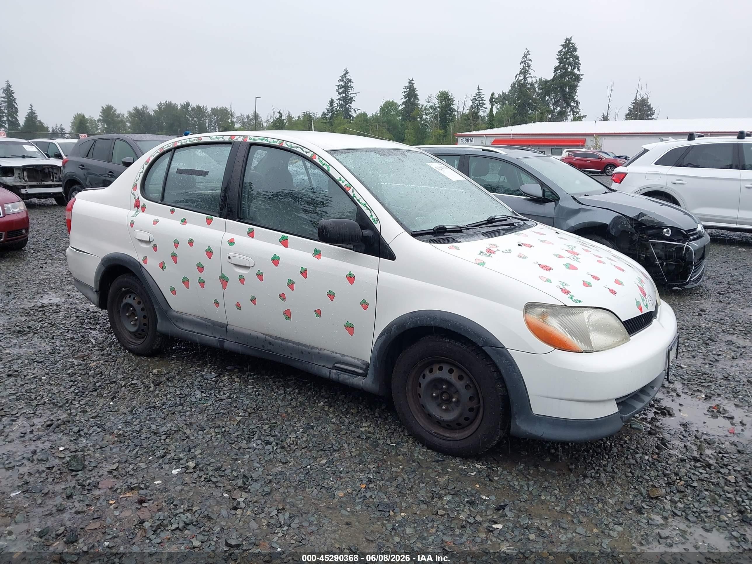 2001 Toyota Echo   White vin: JTDBT123110137639