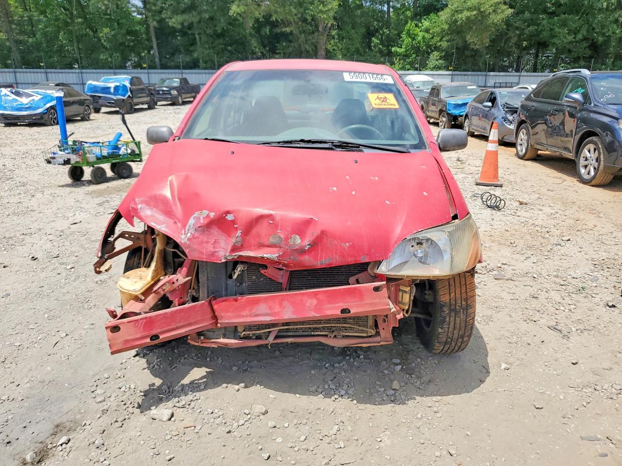 2000 Toyota Echo Base Red vin: JTDBT1233Y0080208