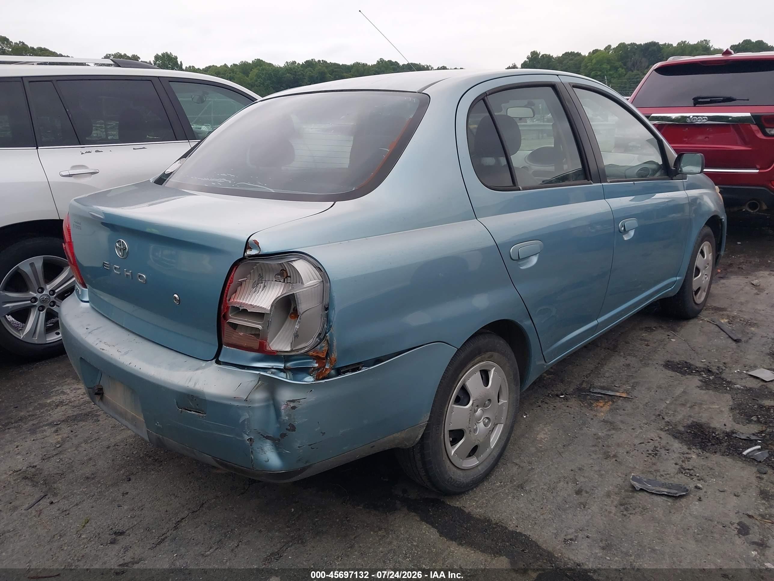 2001 Toyota Echo Blue vin: JTDBT123910156942