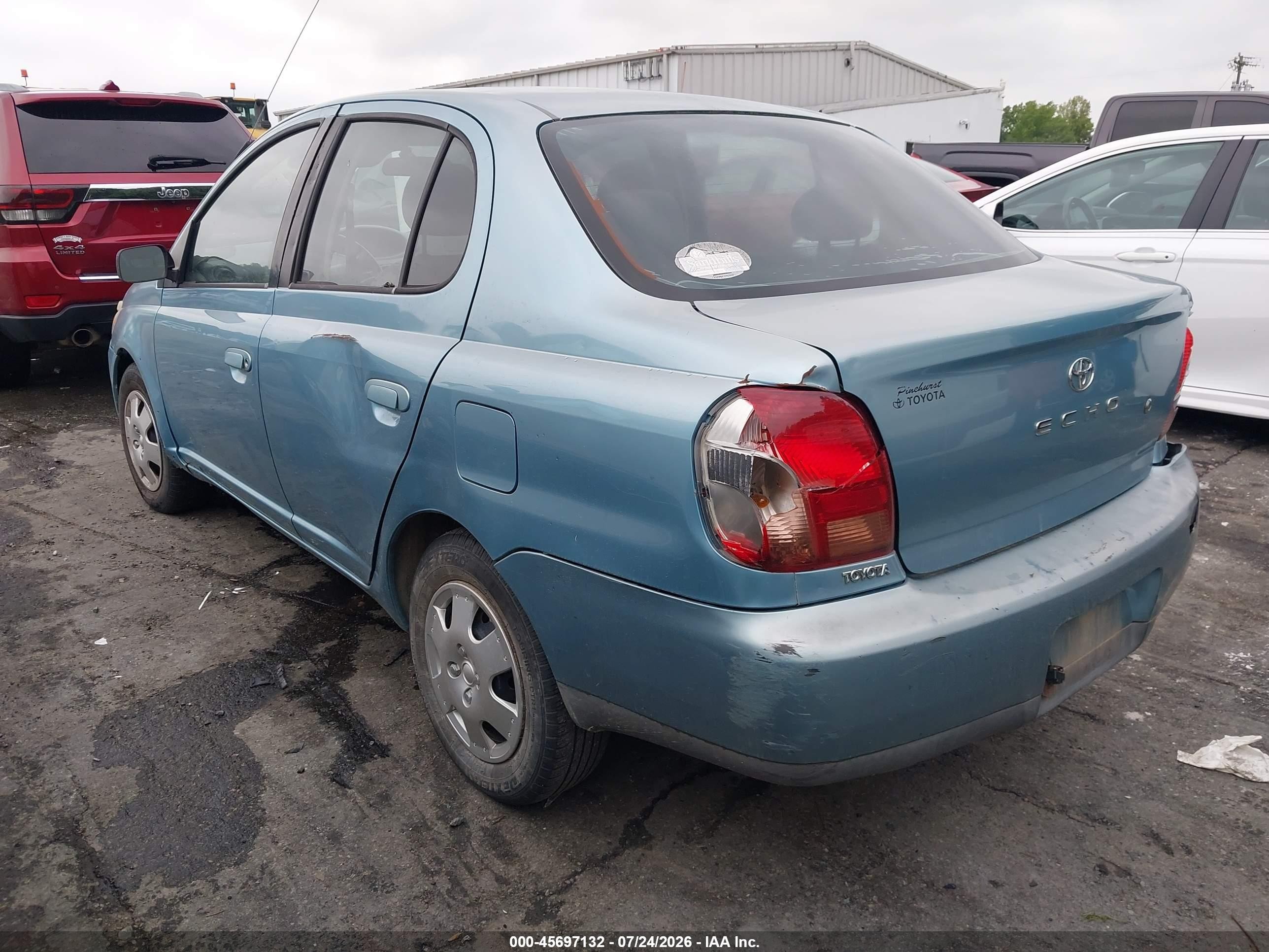 2001 Toyota Echo Blue vin: JTDBT123910156942