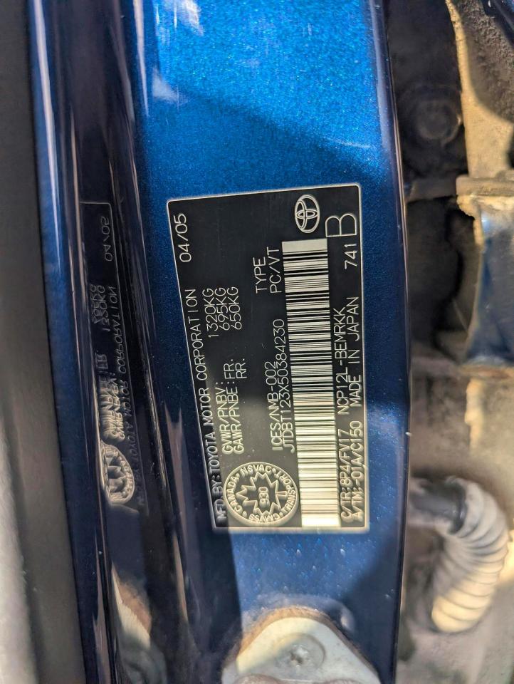 2005 Toyota Echo Base Blue vin: JTDBT123X50384230