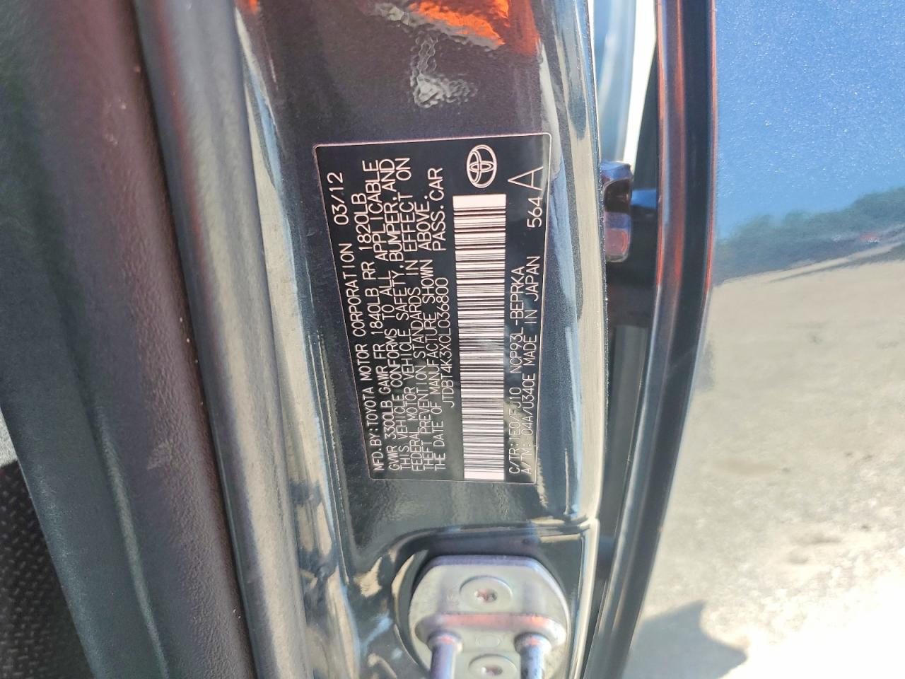 2012 Toyota Yaris Fleet Gray vin: JTDBT4K3XCL036800