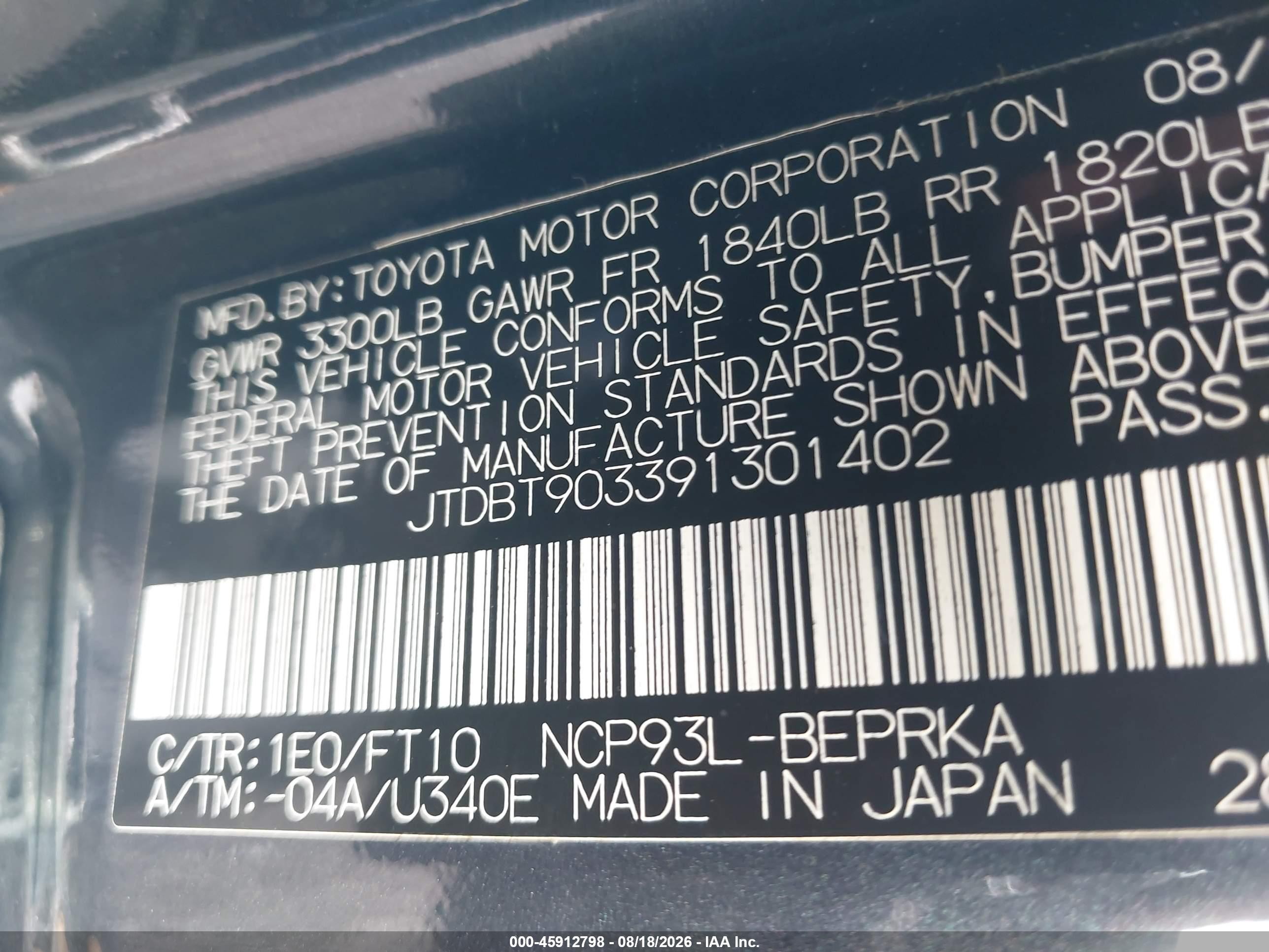 2009 Toyota Yaris S Gray vin: JTDBT903391301402