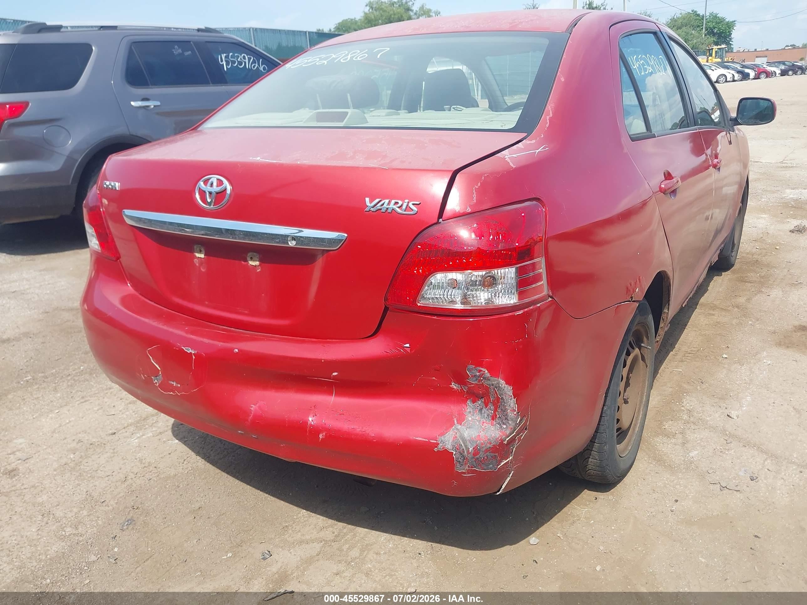 2007 Toyota Yaris   Красный vin: JTDBT923071158886