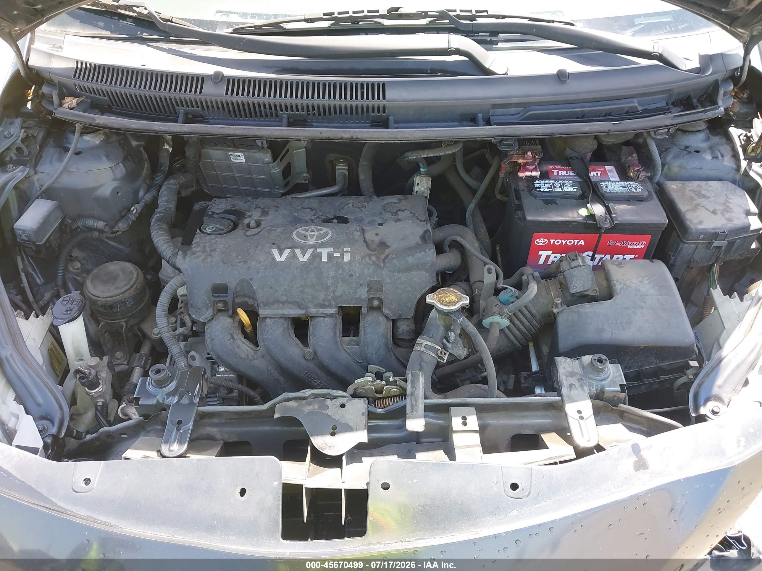 2008 Toyota Yaris   Gray vin: JTDBT923081262599