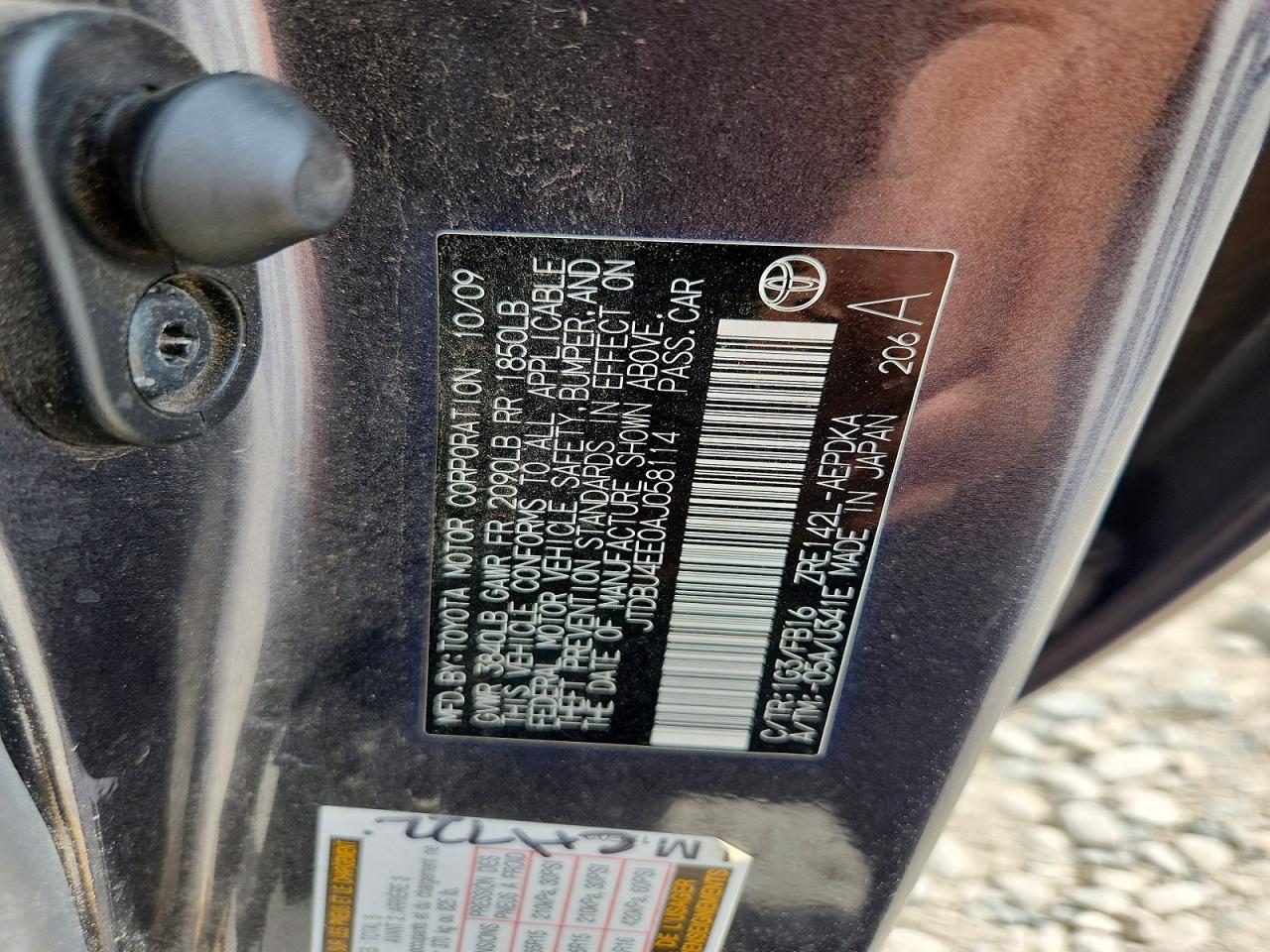 2010 Toyota Corolla Base Gray vin: JTDBU4EE0AJ058114